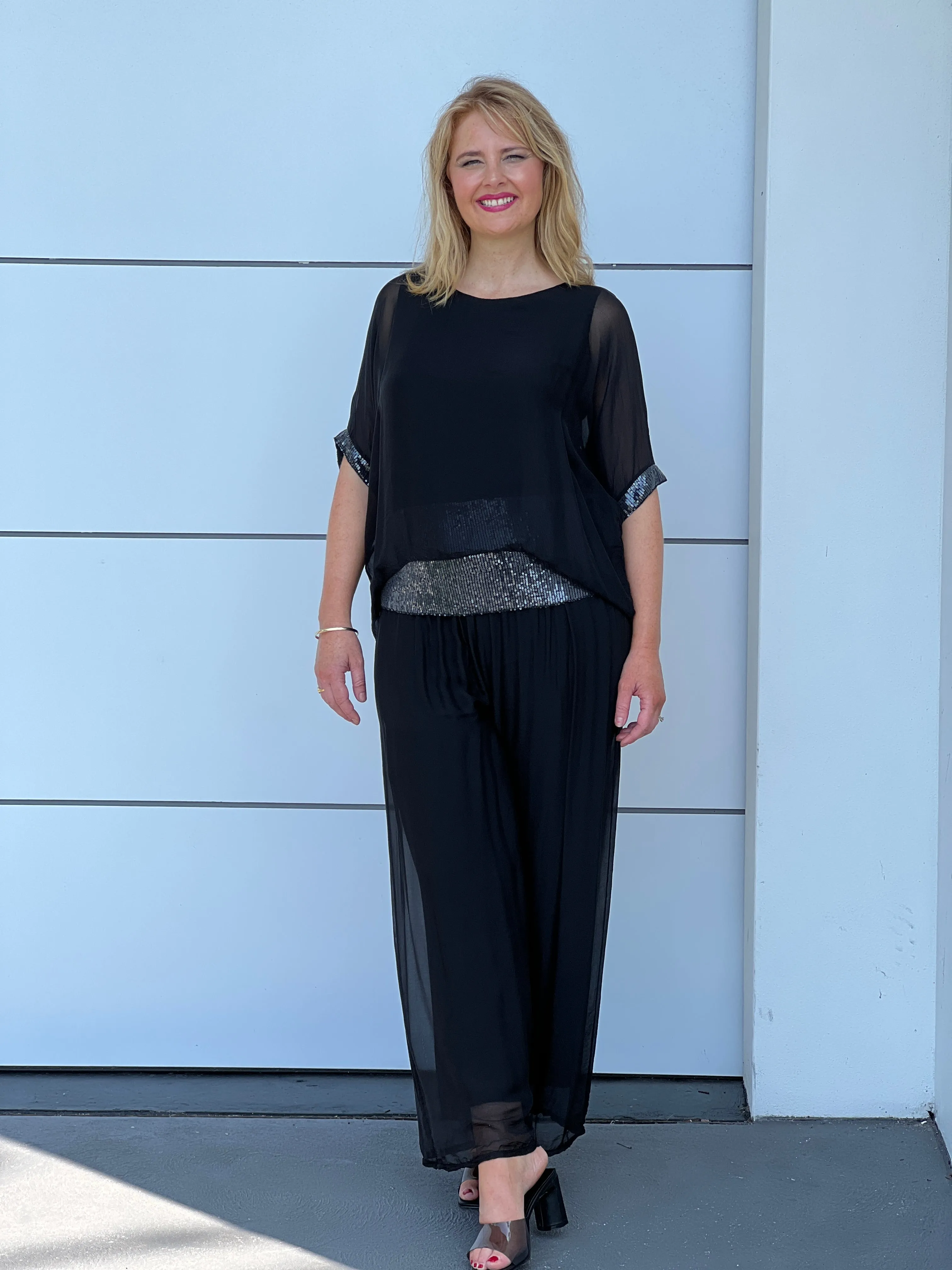 Fort Black Silk Pants