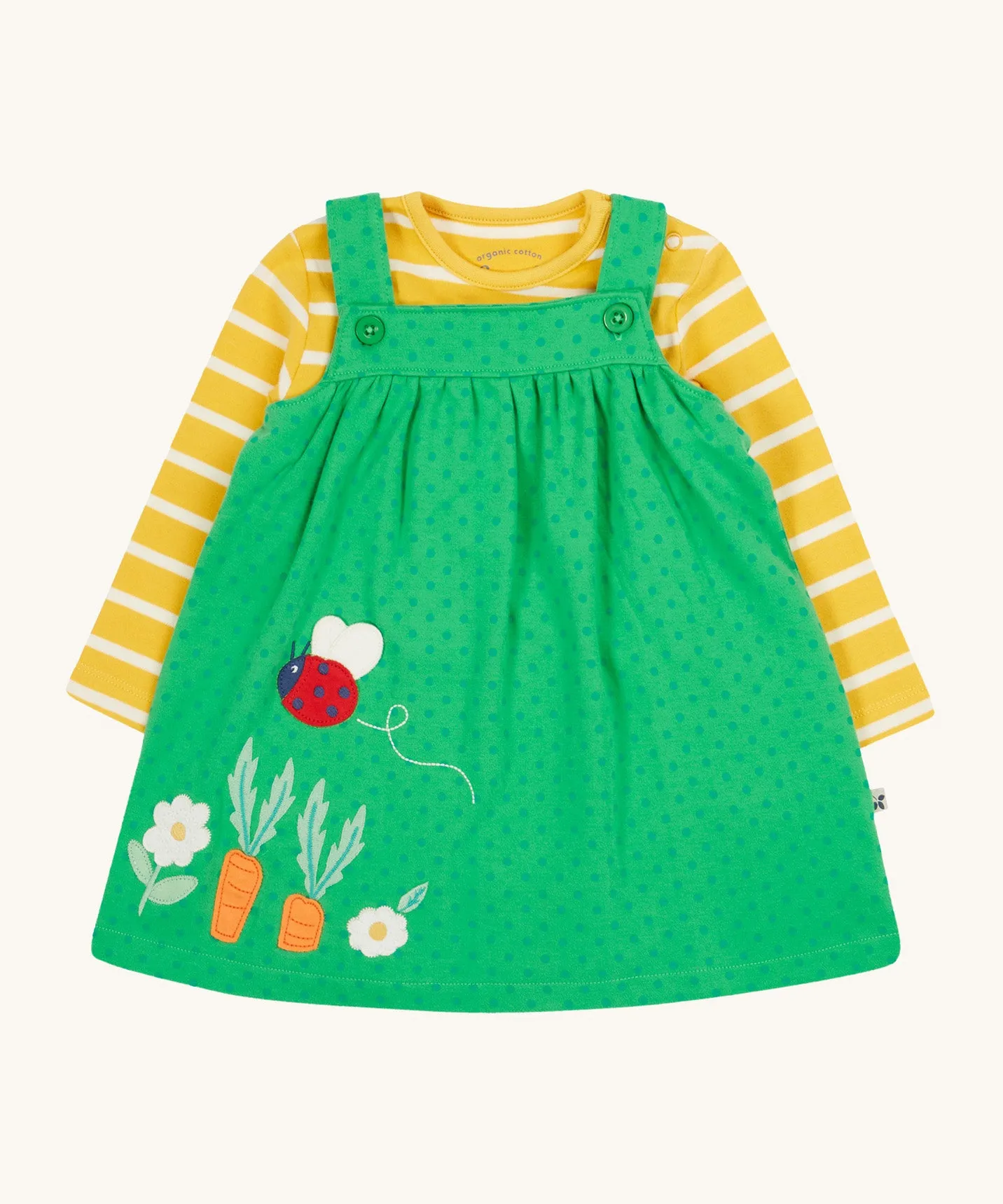 Frugi Selma Pinafore Outfit - Ladybird