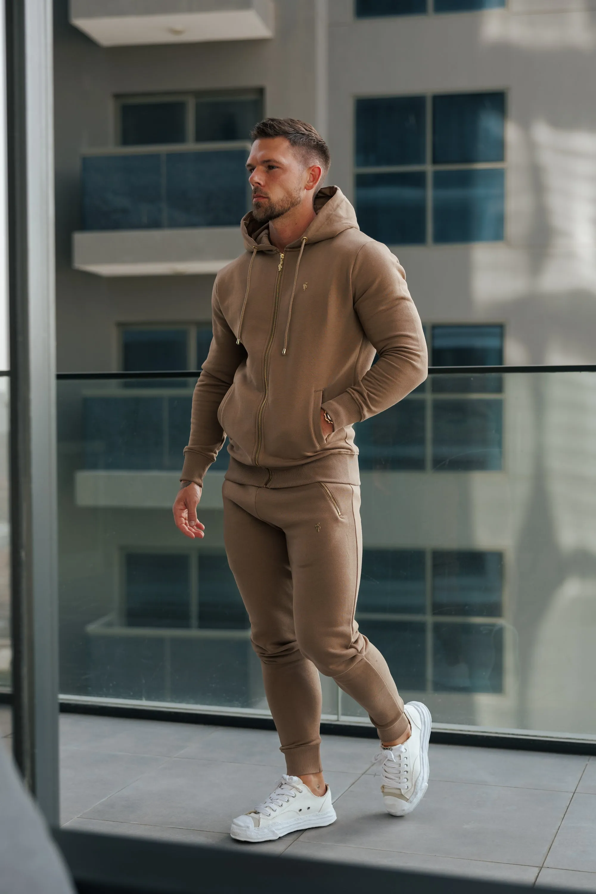 FS Taupe / Gold Full Zip Hoodie with Pockets - FSH1248