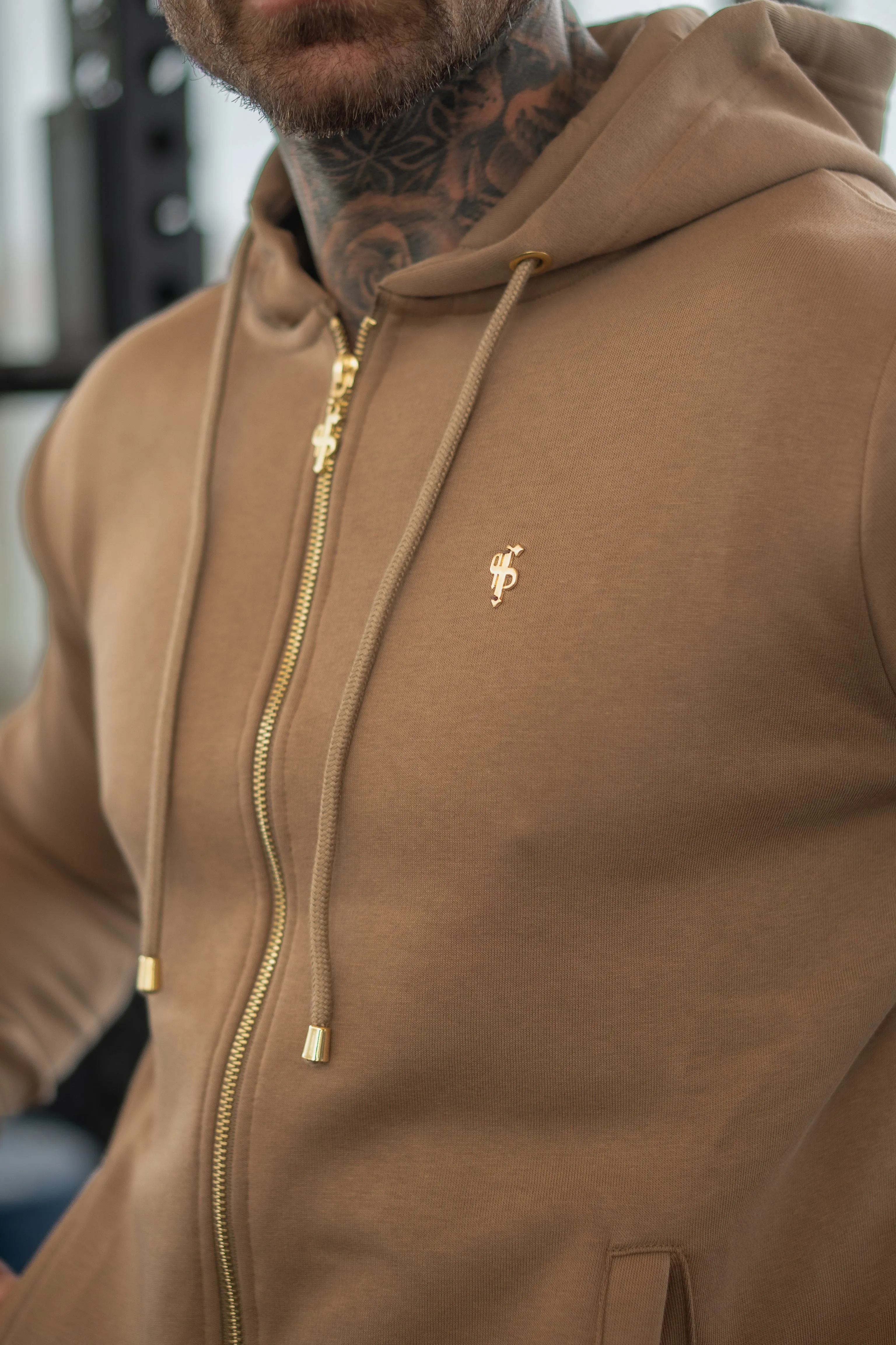 FS Taupe / Gold Full Zip Hoodie with Pockets - FSH1248