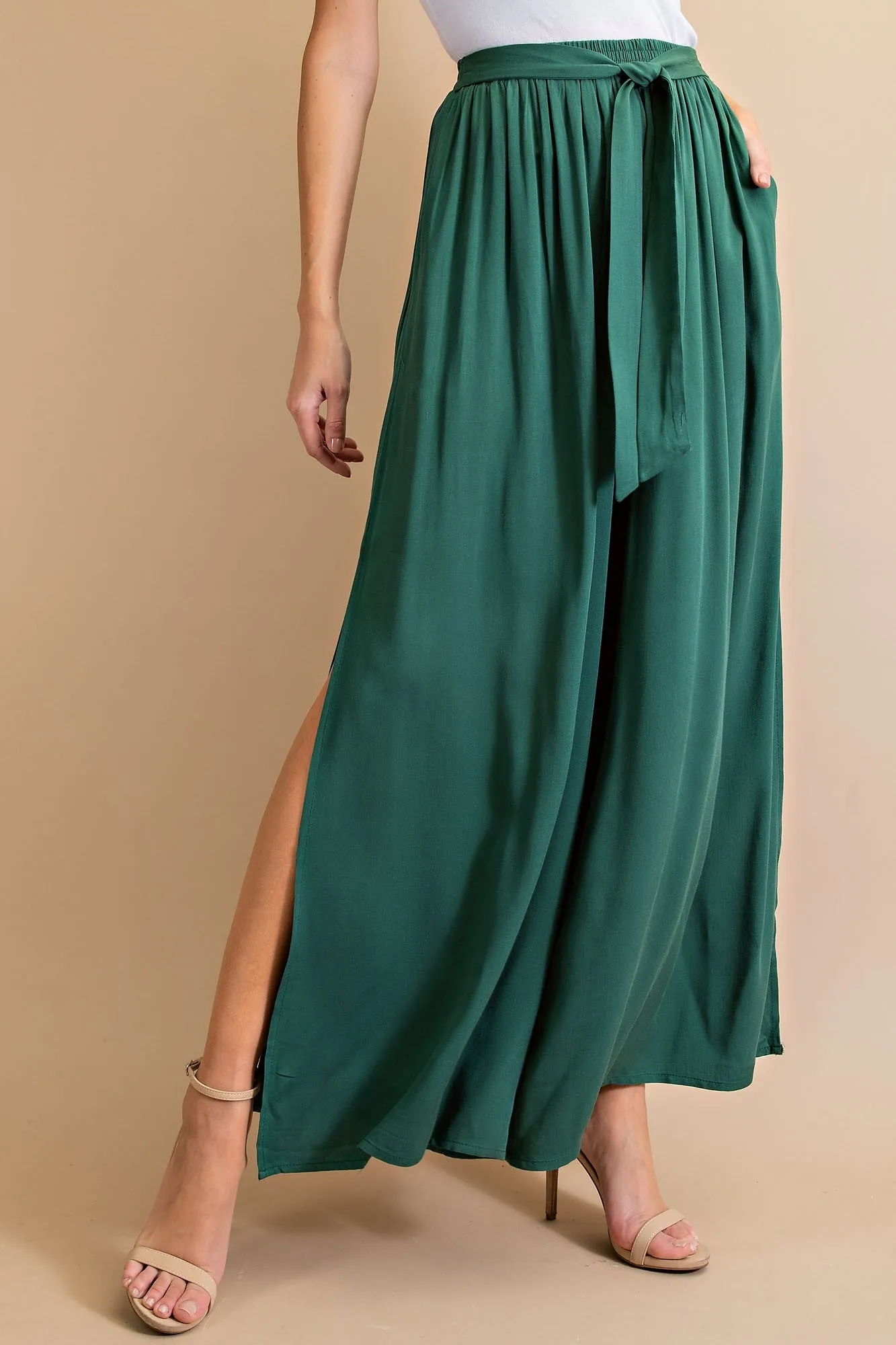 FSP5383-STK Solid long wide leg pants 6PK UNIT PRICE: $11