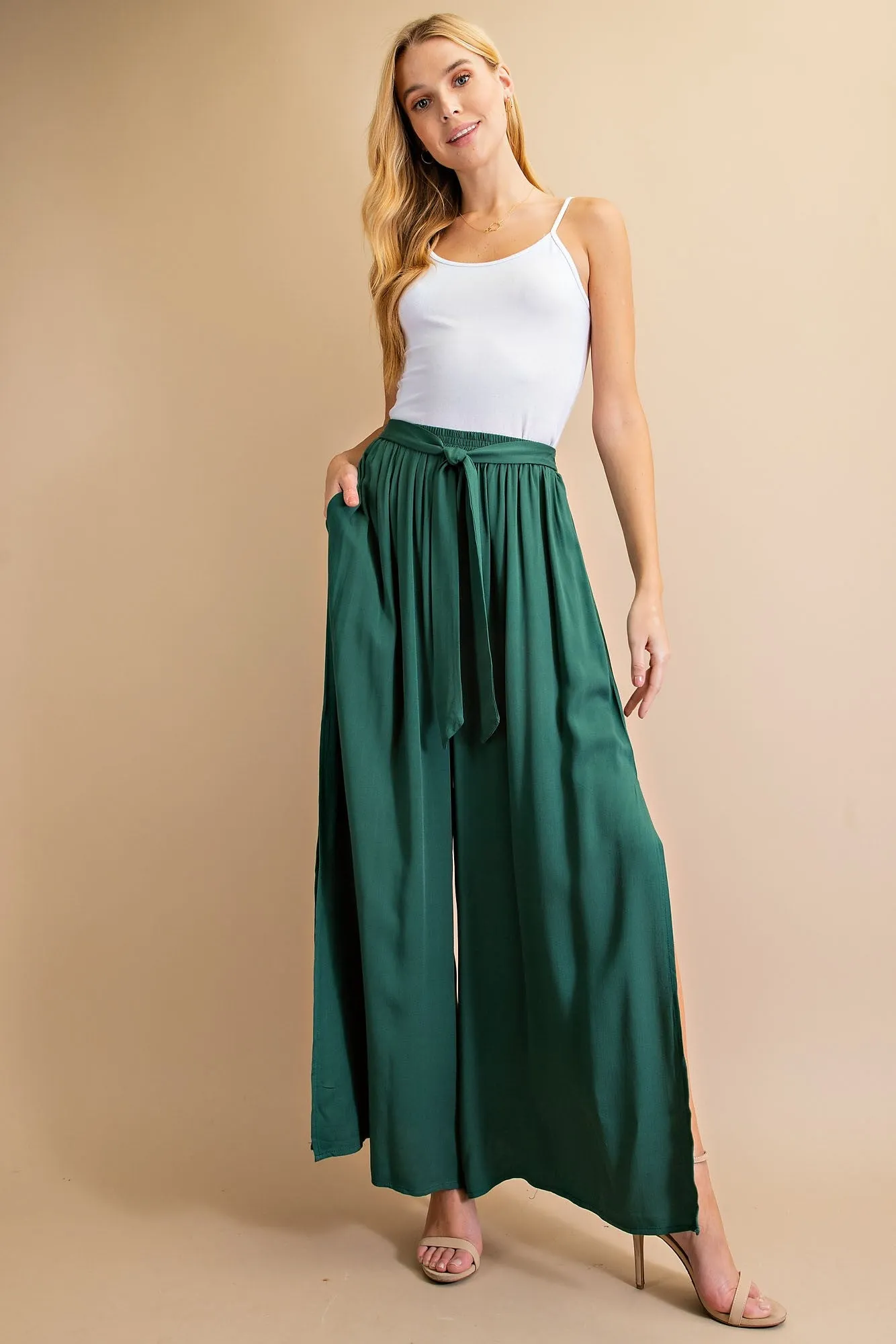 FSP5383-STK Solid long wide leg pants 6PK UNIT PRICE: $11