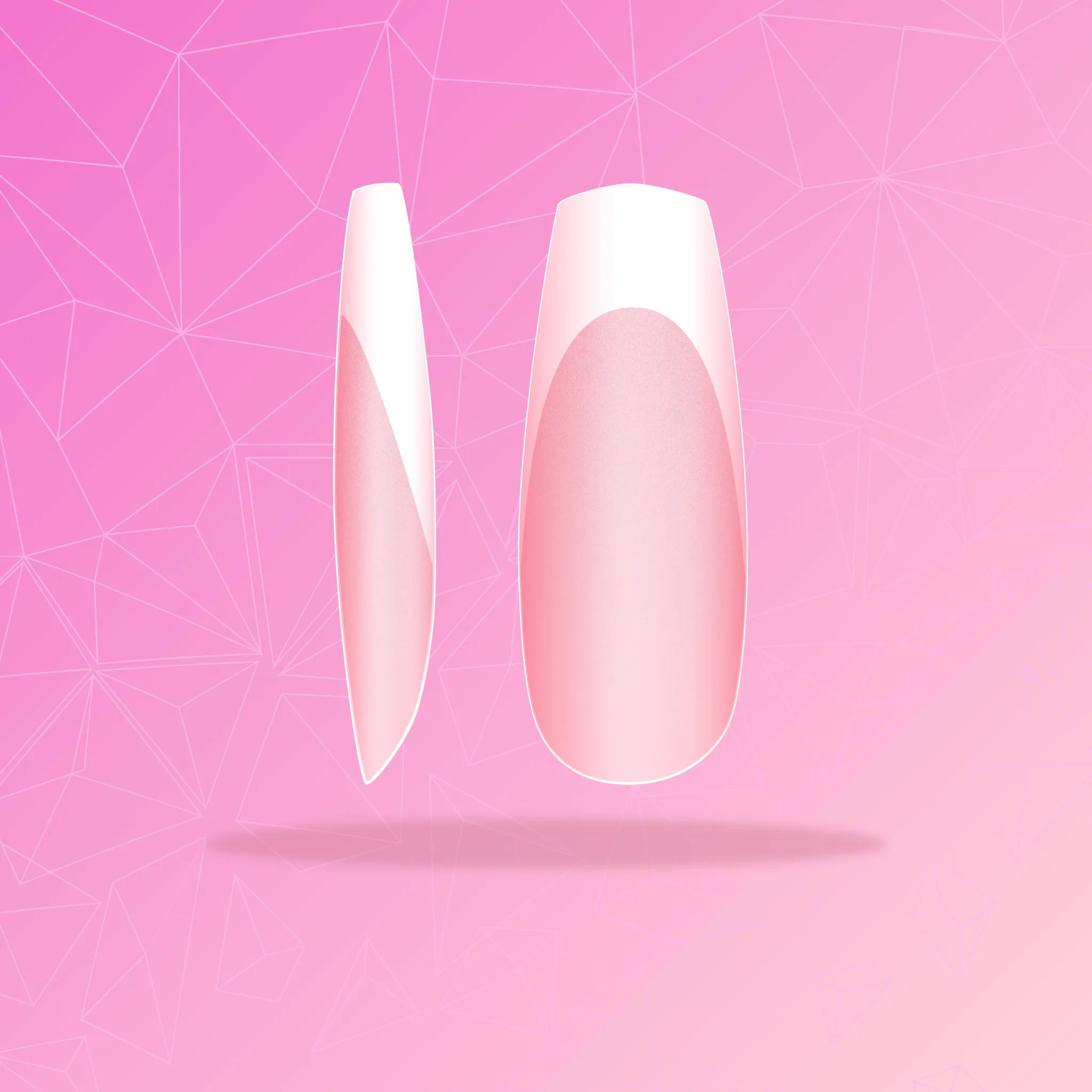 Full Cover French - Coffin Pink Tips (2)