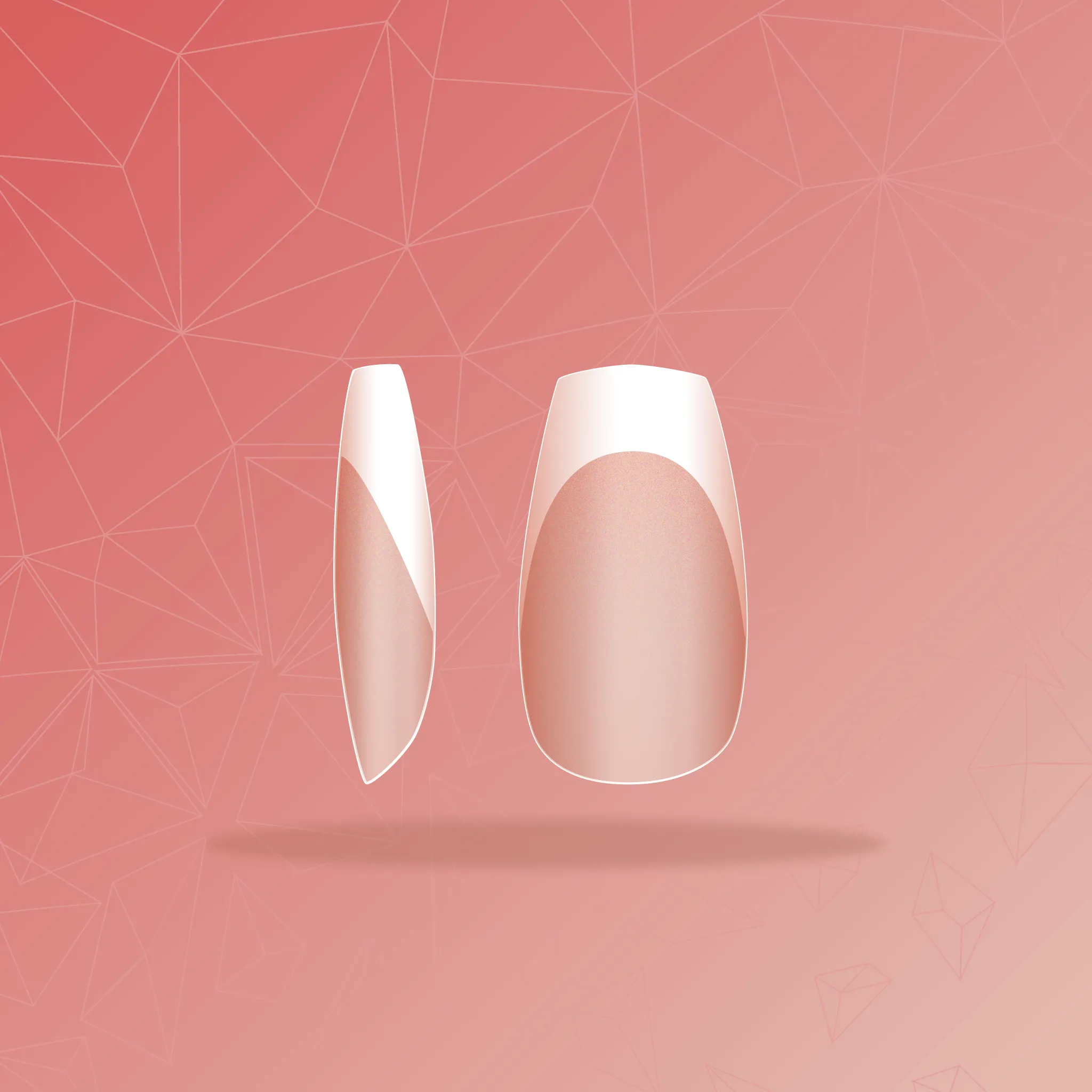 Full Cover French - Long Square Nude Tips (6)