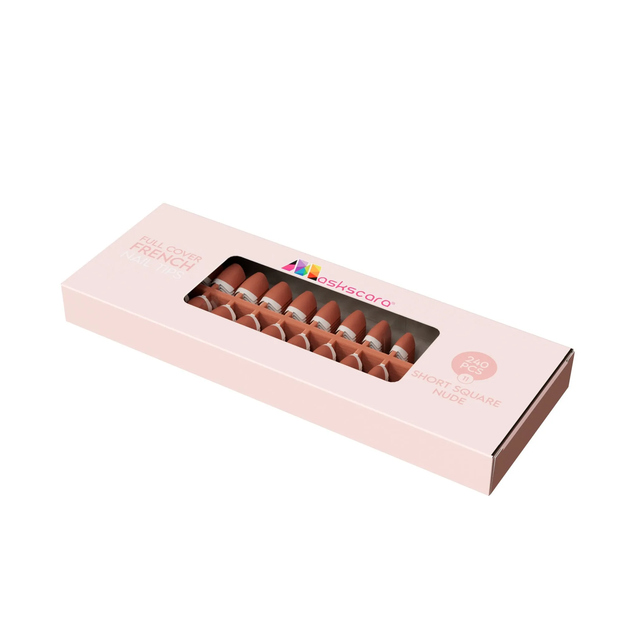 Full Cover French - Short Square Nude Tips (11)
