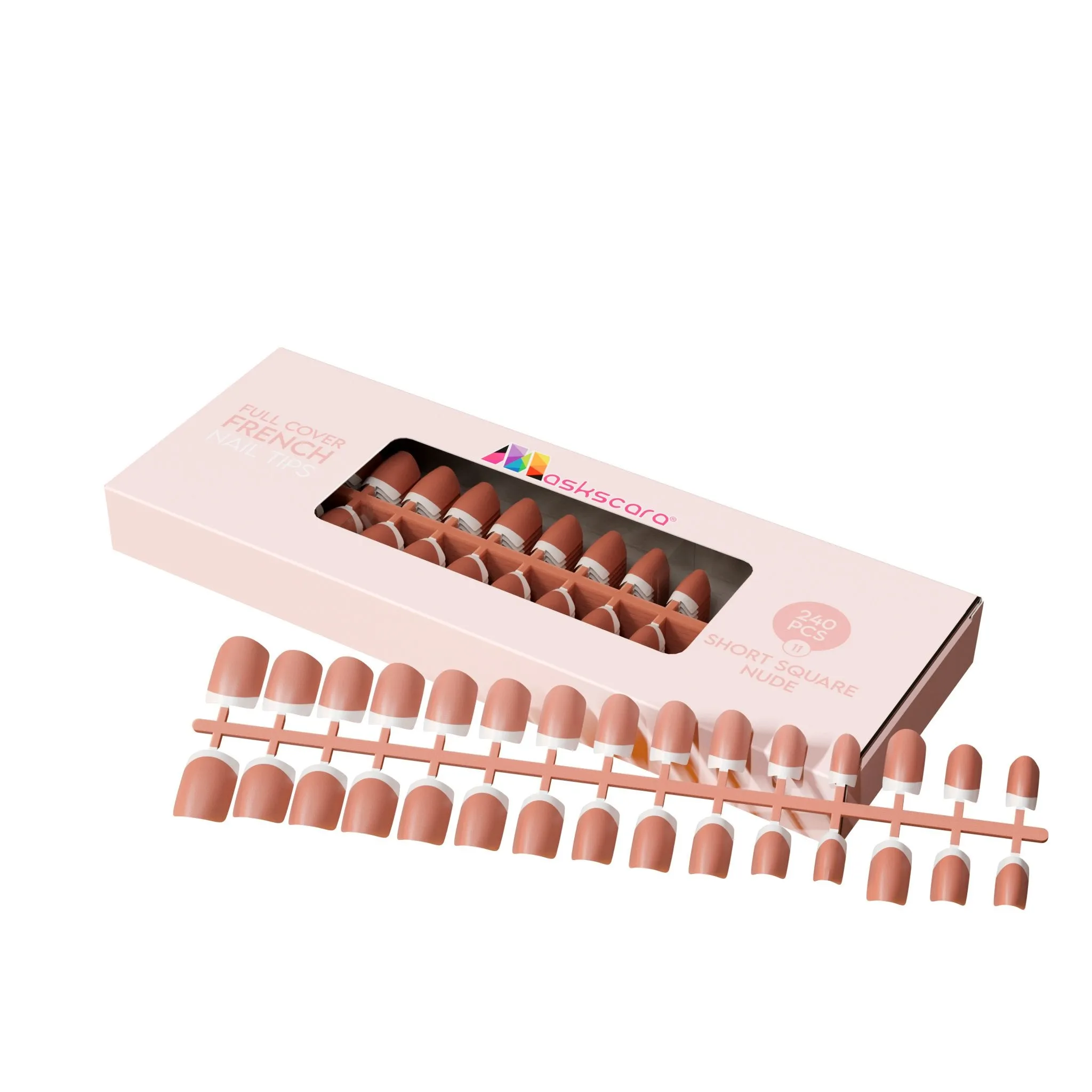 Full Cover French - Short Square Nude Tips (11)