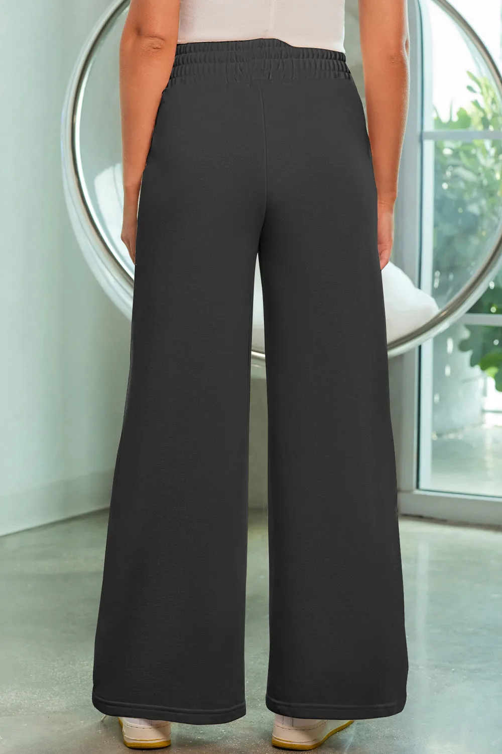 Gage Drawstring Wide Leg Pants with Pockets