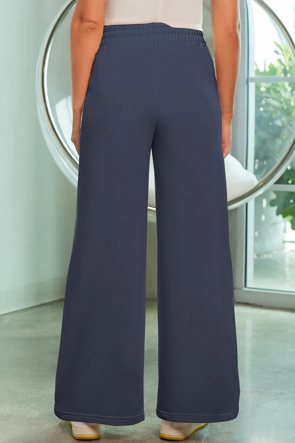 Gage Drawstring Wide Leg Pants with Pockets