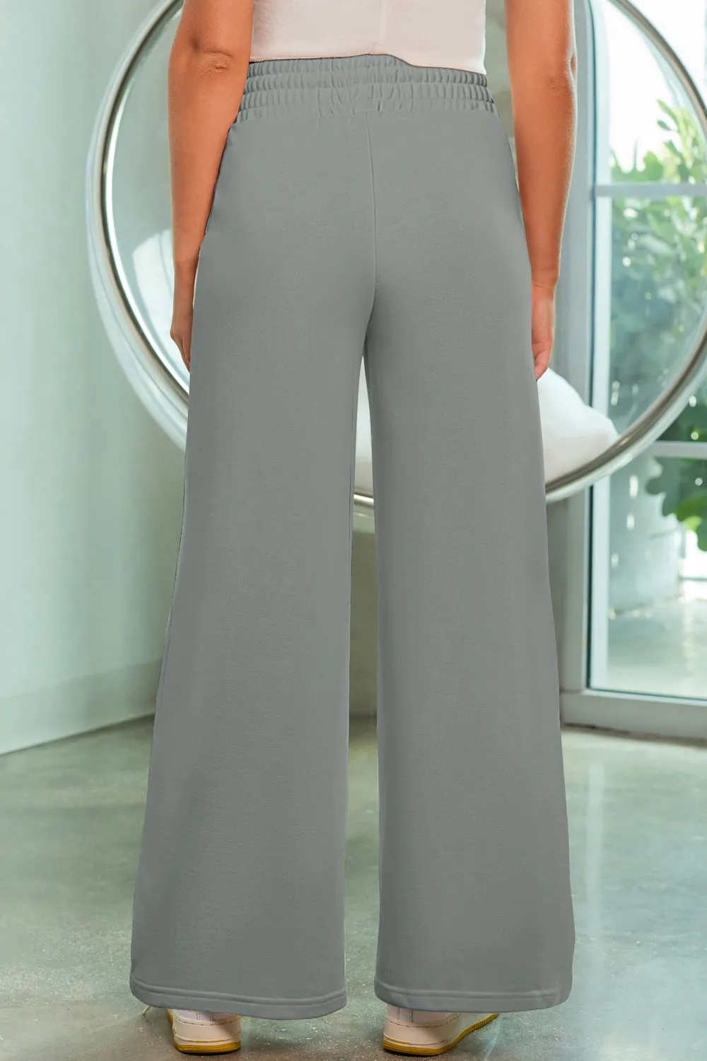 Gage Drawstring Wide Leg Pants with Pockets