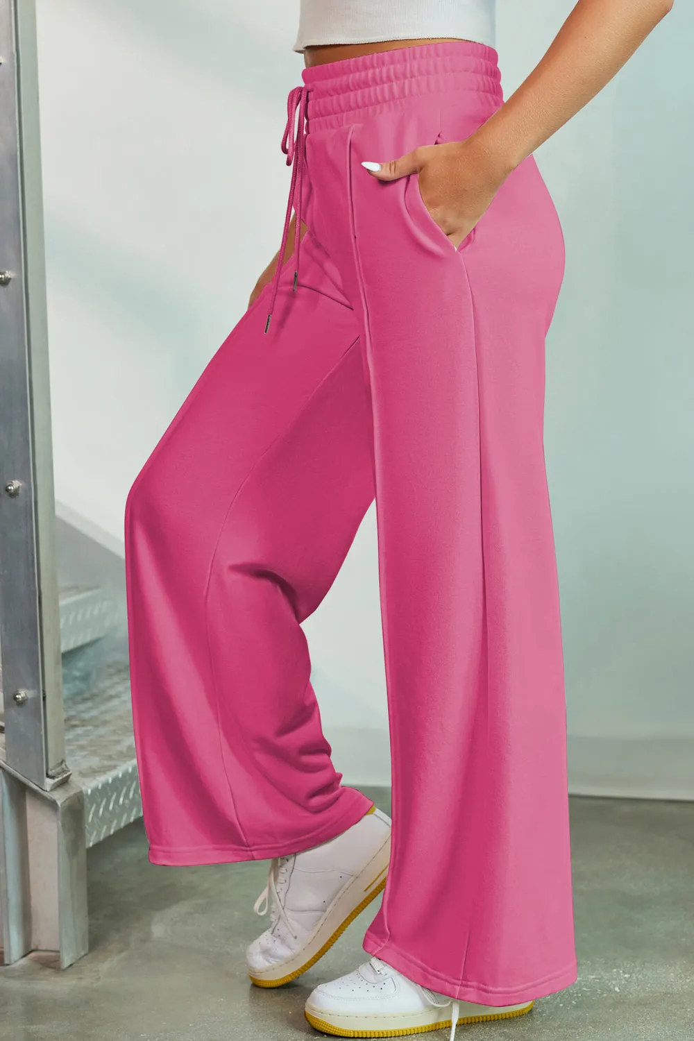 Gage Drawstring Wide Leg Pants with Pockets