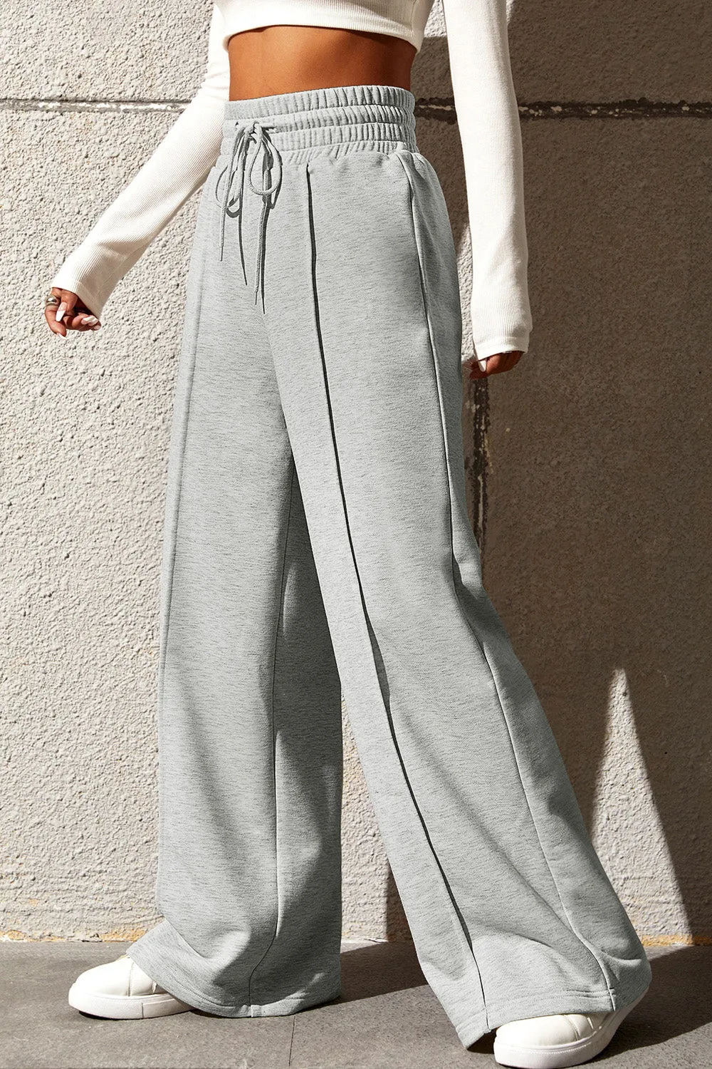 Gage Drawstring Wide Leg Pants with Pockets