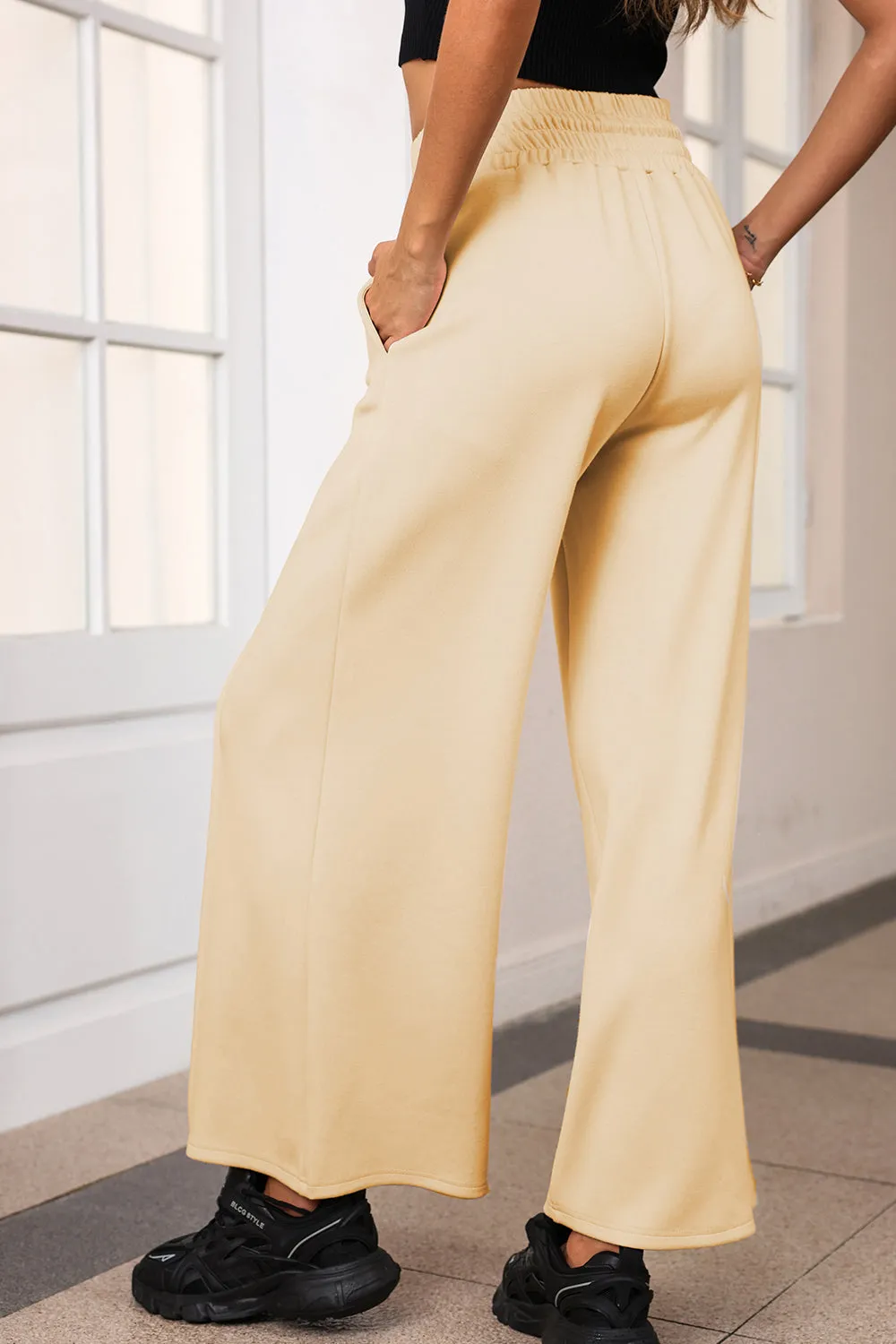 Gage Drawstring Wide Leg Pants with Pockets