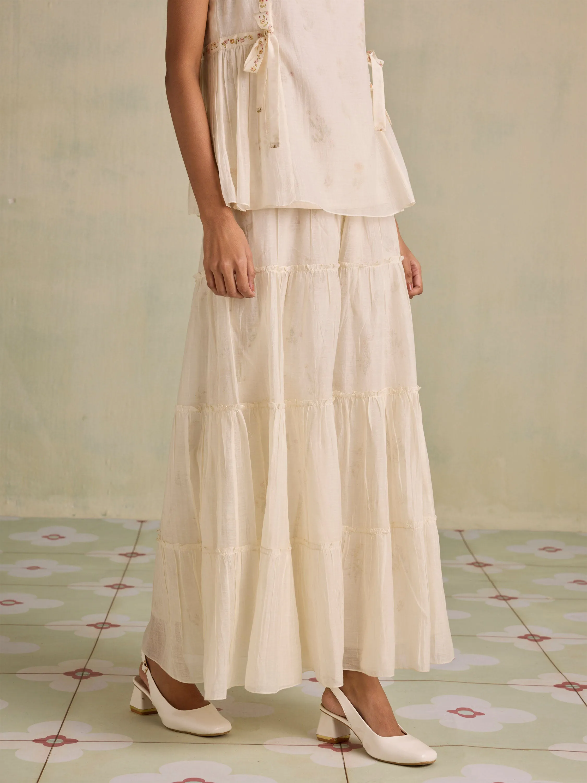 Gilded Petal Flared Pants