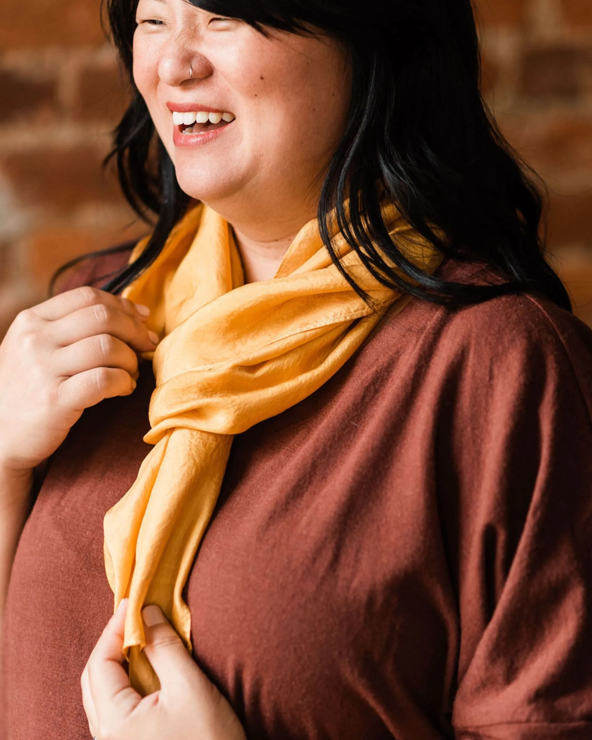 Golden Ochre Silk Scarf - November
