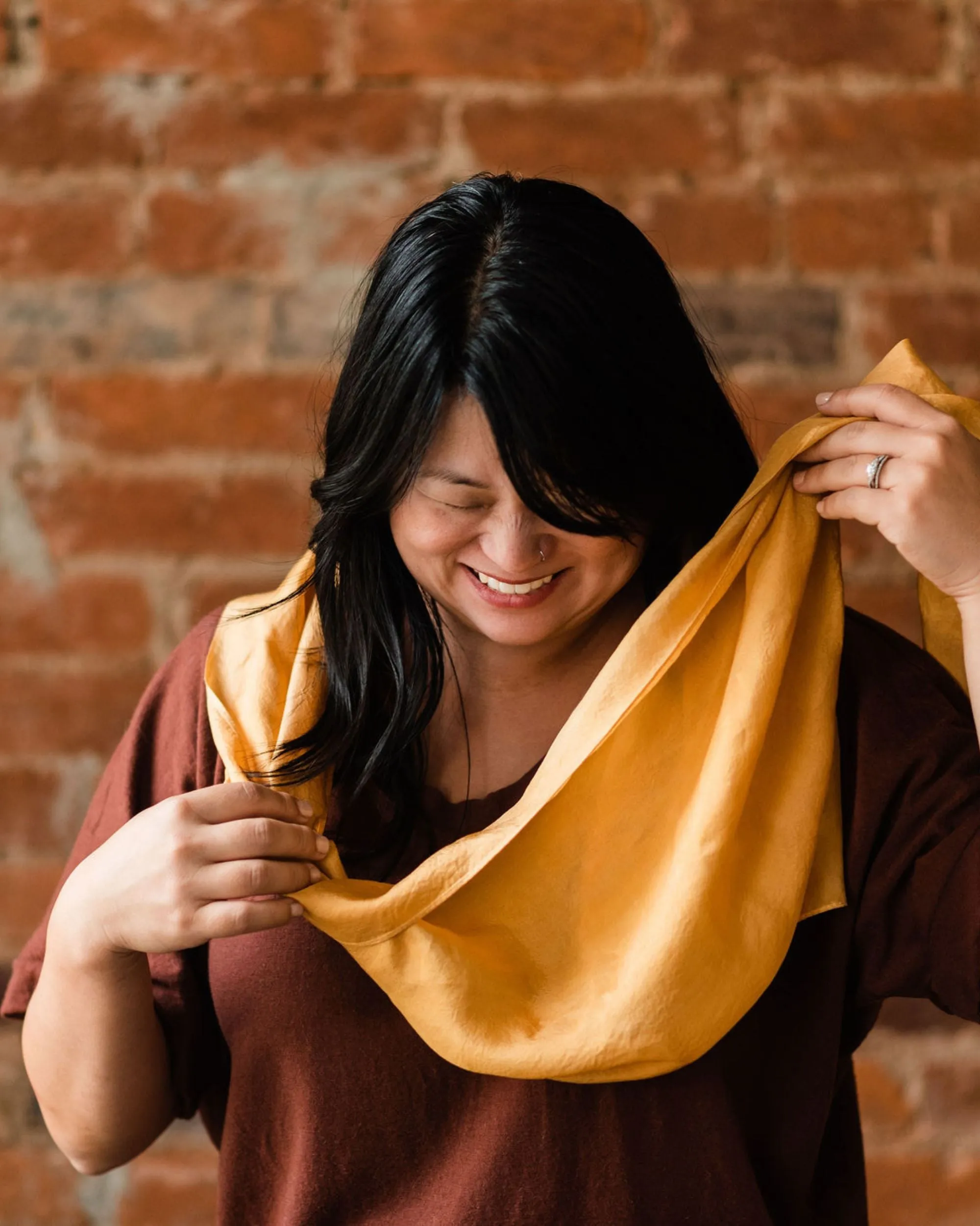 Golden Ochre Silk Scarf - November