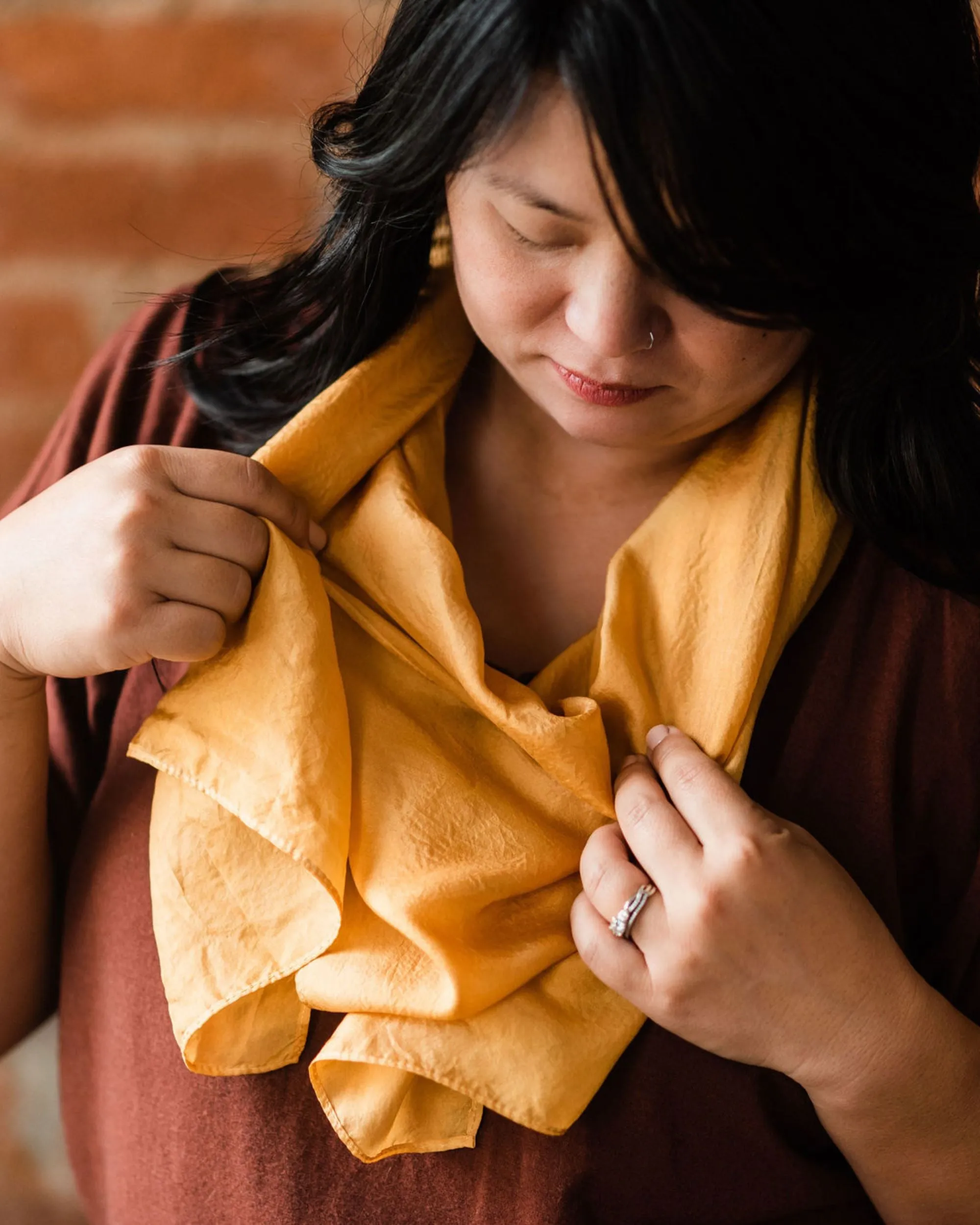 Golden Ochre Silk Scarf - November