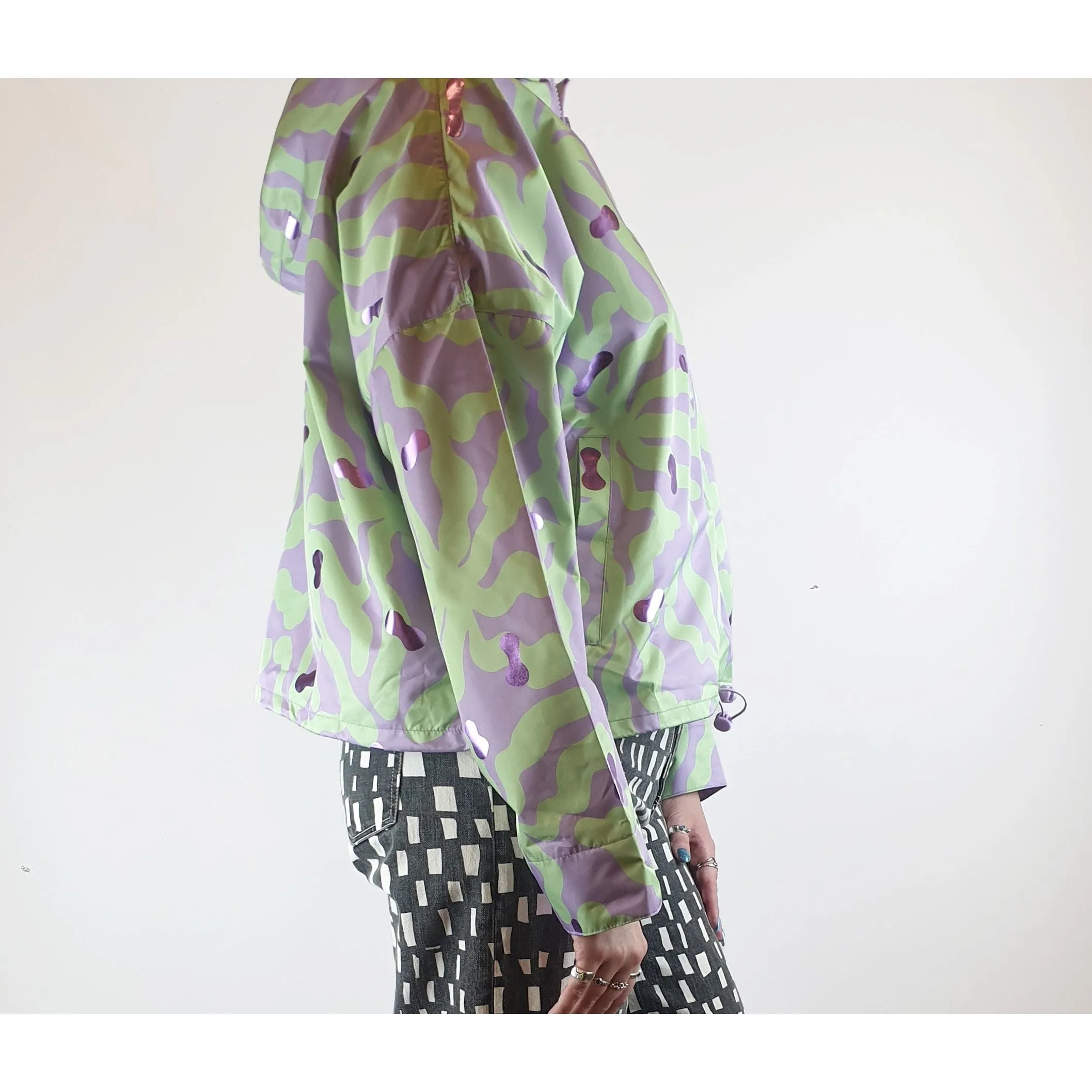 Gorman green and purple print raincoat size 12