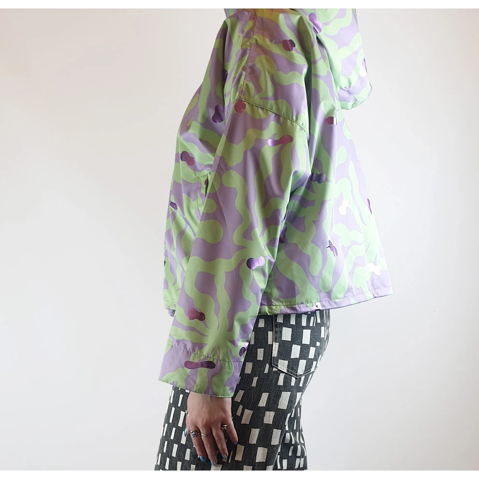 Gorman green and purple print raincoat size 12