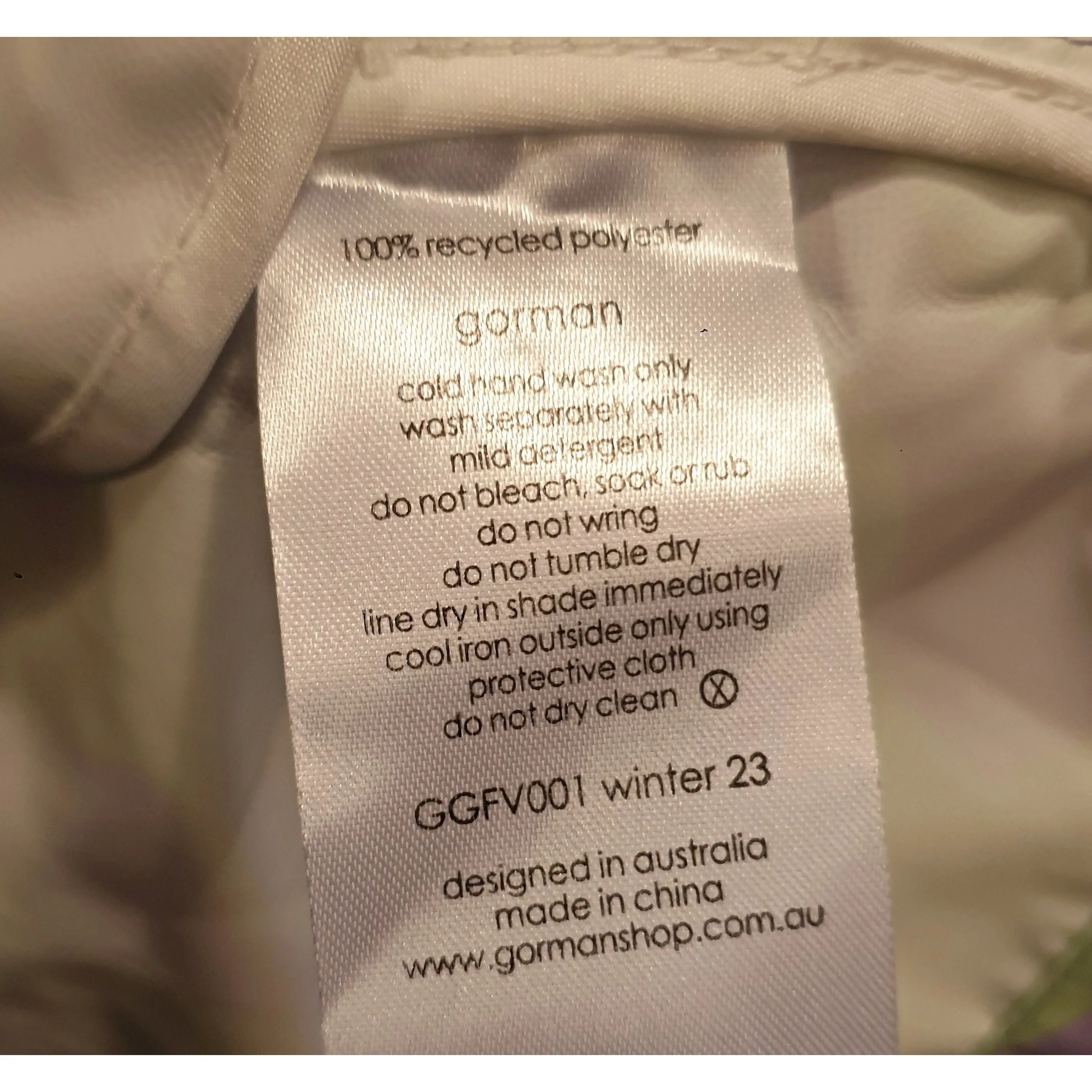 Gorman green and purple print raincoat size 12