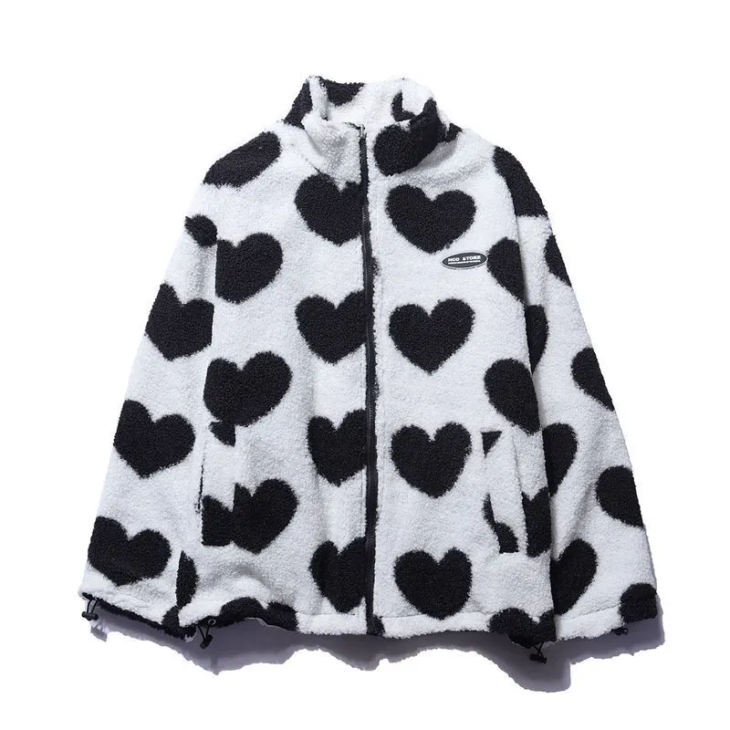 Hannah™ | Dual-Sided Heart Fleece Jacket