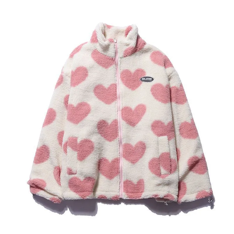 Hannah™ | Dual-Sided Heart Fleece Jacket
