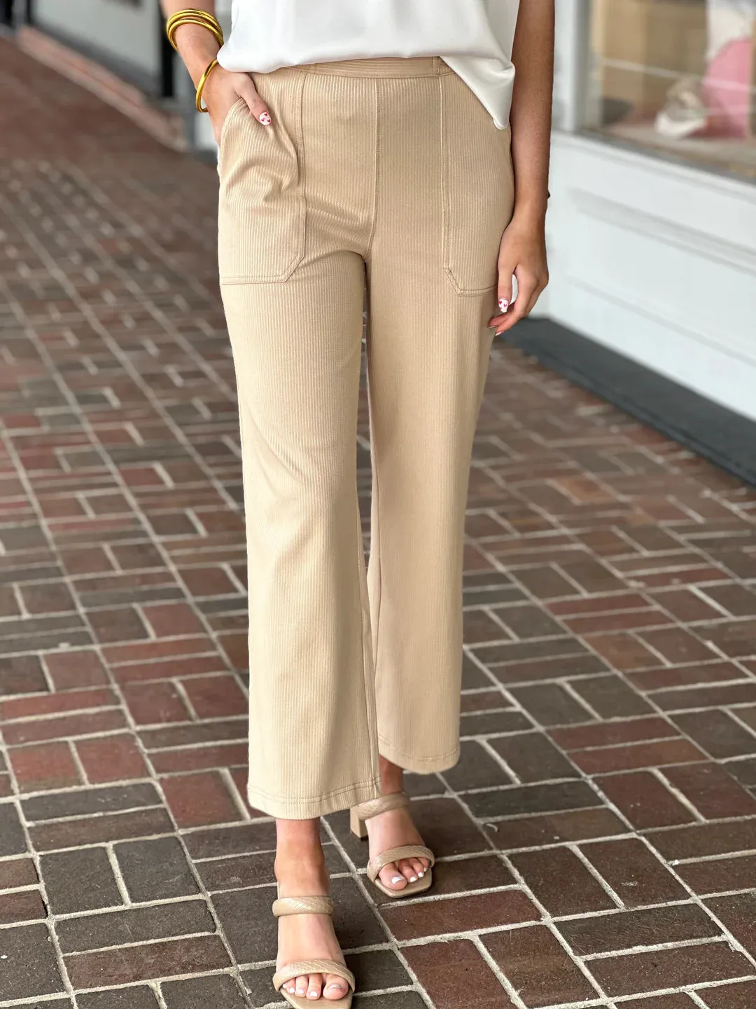 Hayes Braided Wide Leg Crop-Raffia Sheen