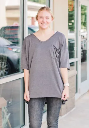 Hello Boyfriend Tee in Charcoal