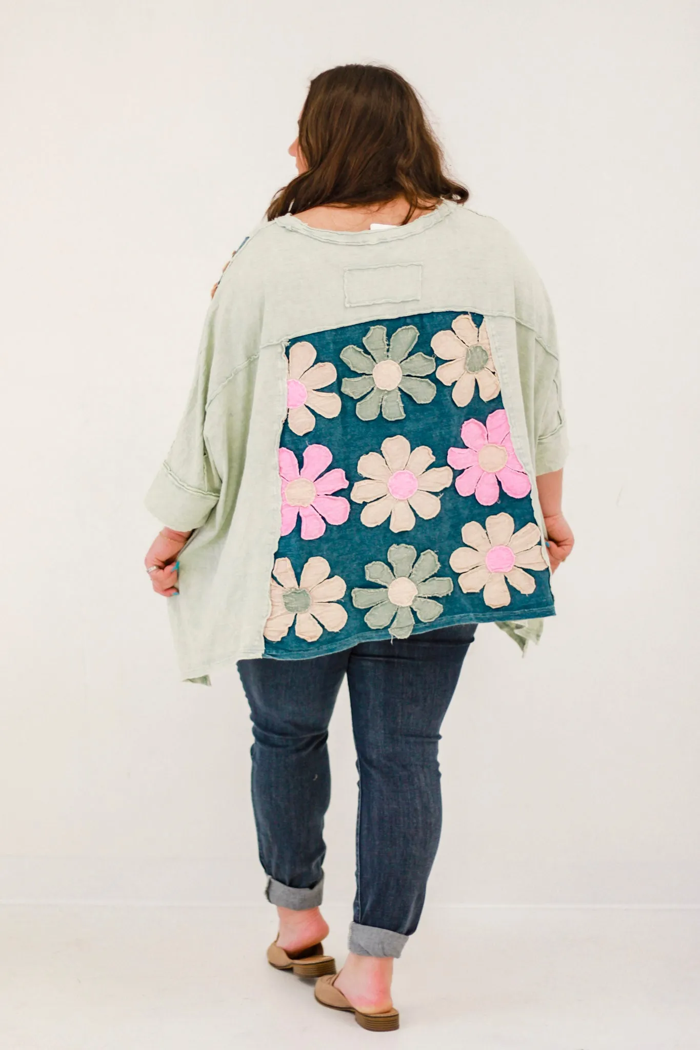 Hey Daisy Washed Patchwork Oversized Top by Oli & Hali