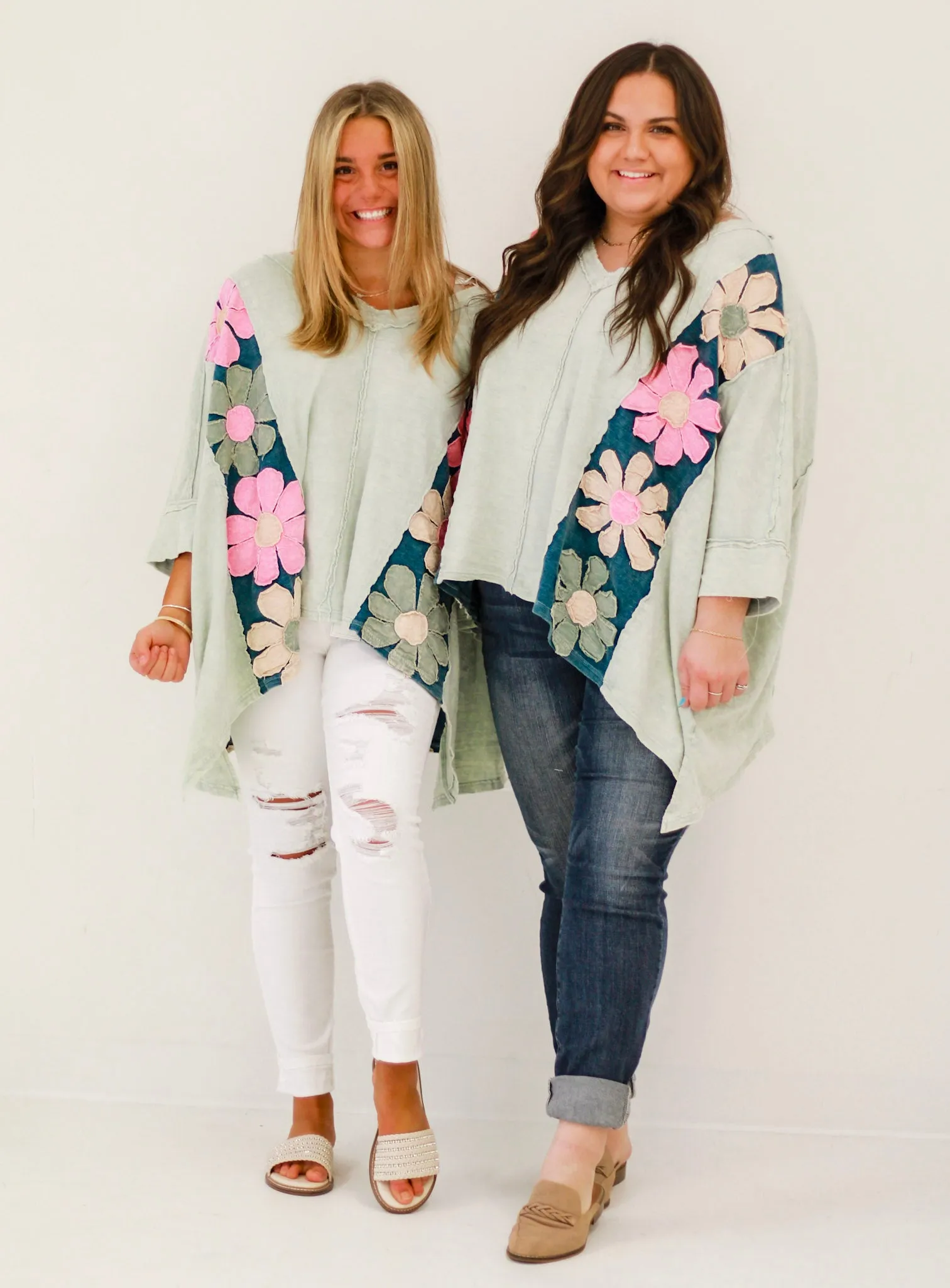 Hey Daisy Washed Patchwork Oversized Top by Oli & Hali