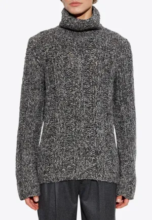 High-Neck Chunky Knit Sweater