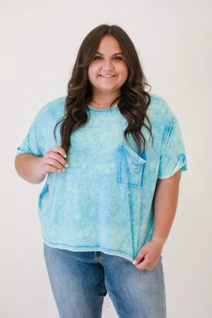 Honestly Yours Acid Wash Top in Blue
