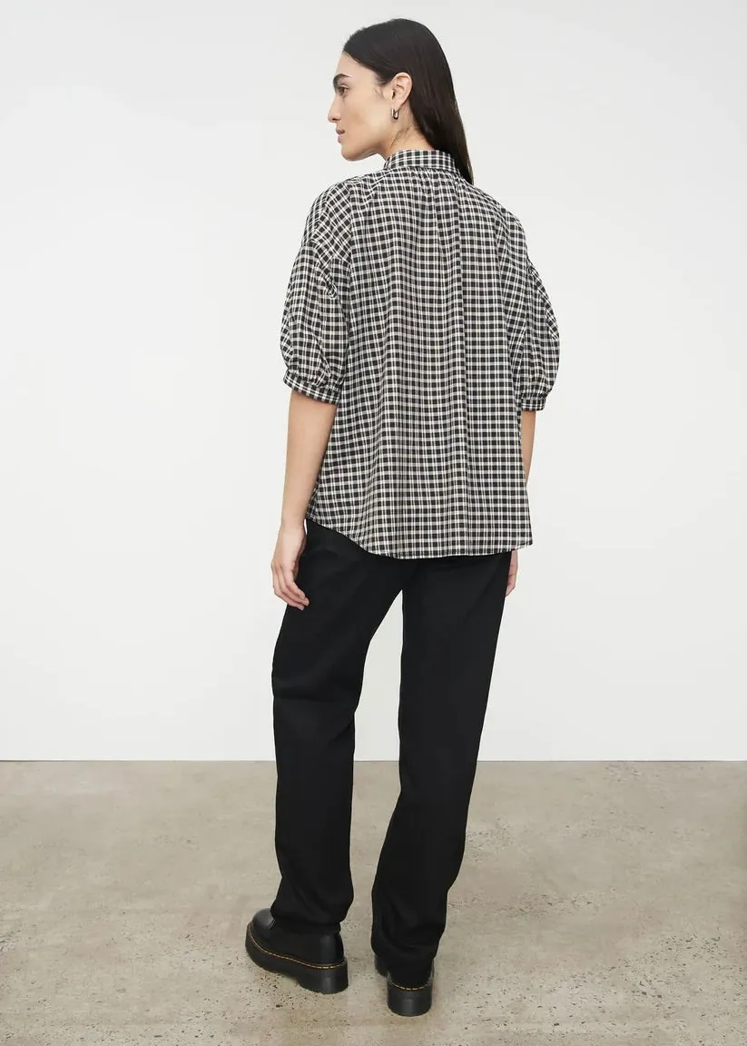 Ines Blouse - Monochrome Check