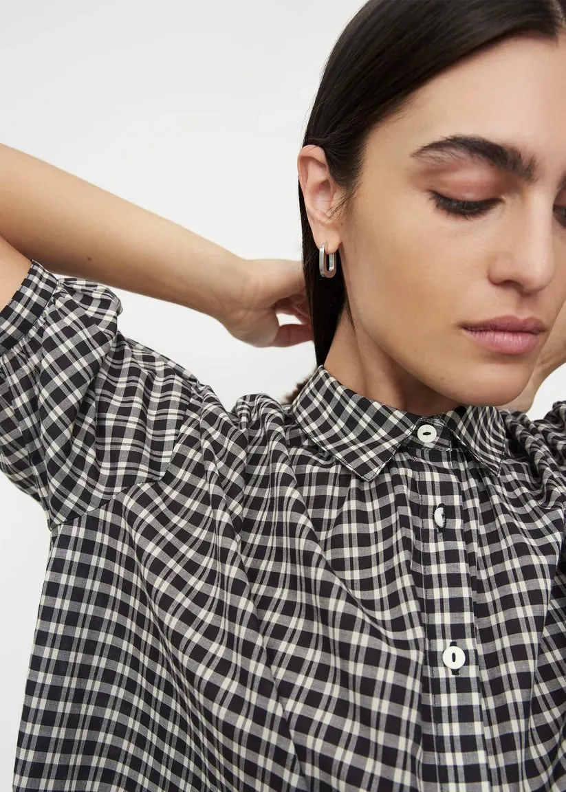 Ines Blouse - Monochrome Check