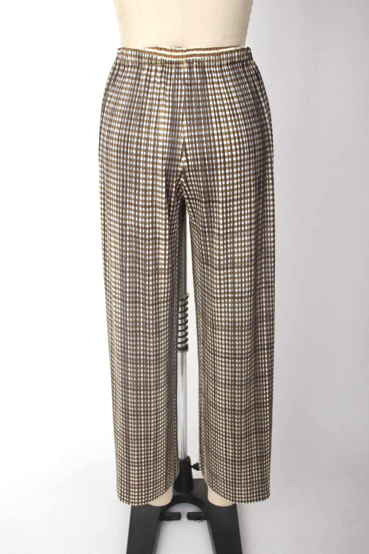 Issey Miyake Plissé Gingham Pant Set
