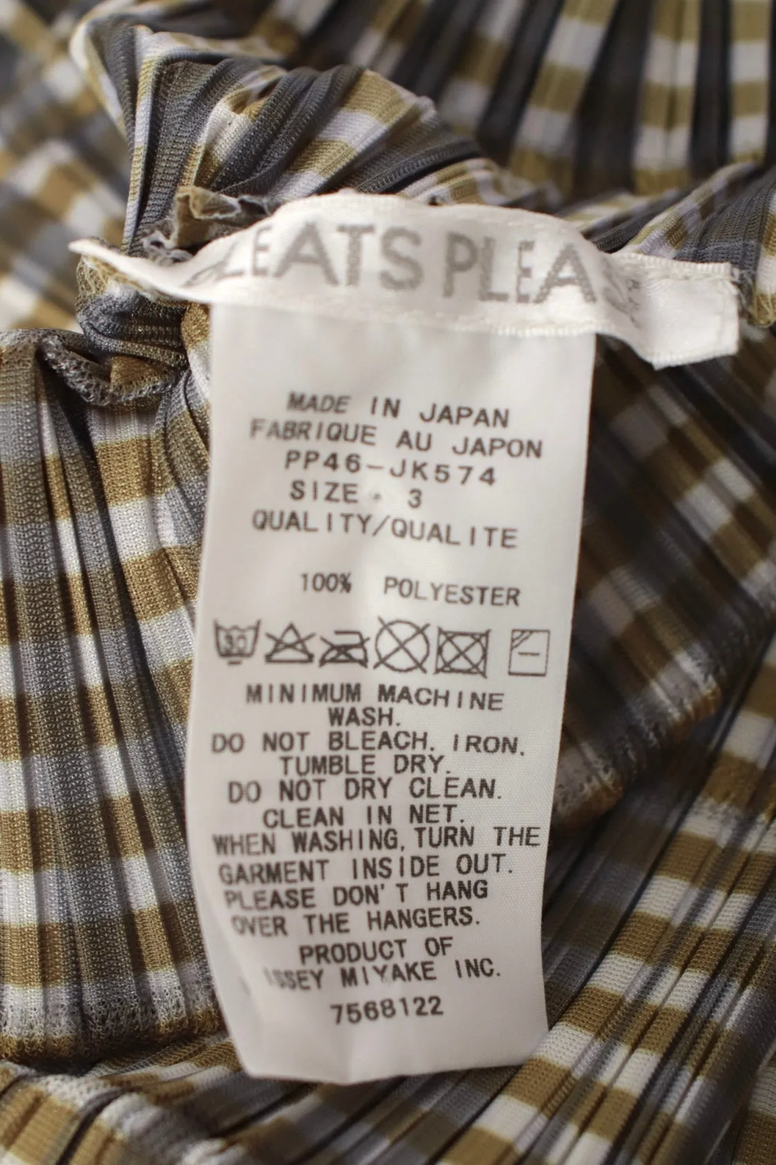 Issey Miyake Plissé Gingham Pant Set