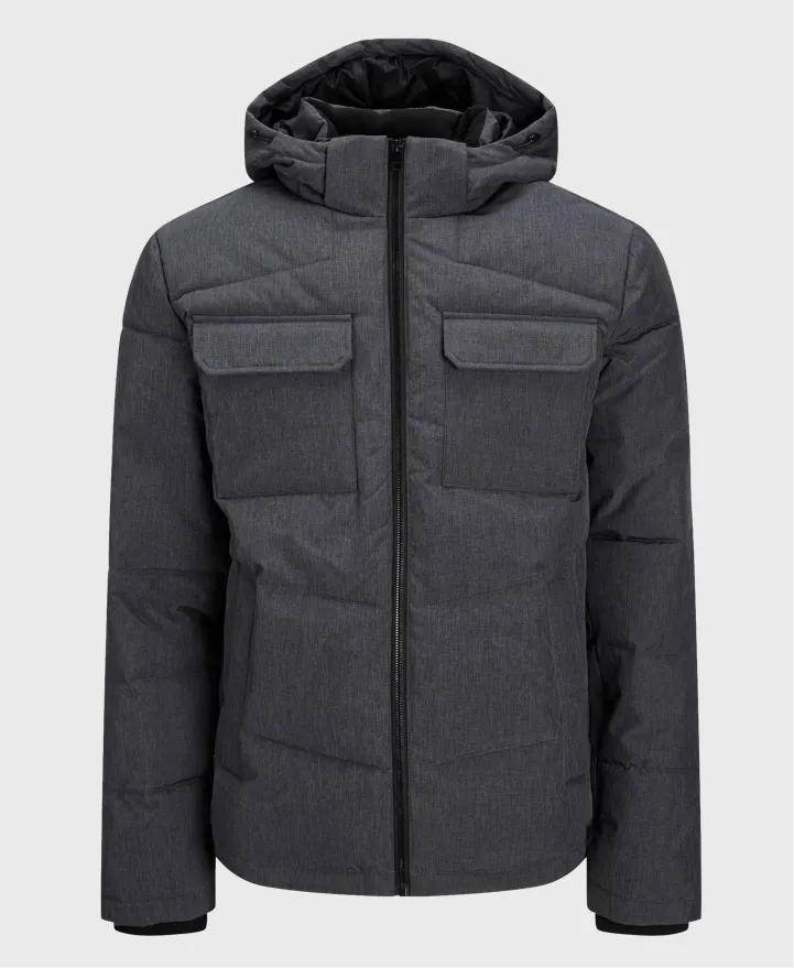 Jack Jones Brady Puffer Jacket Dark Grey