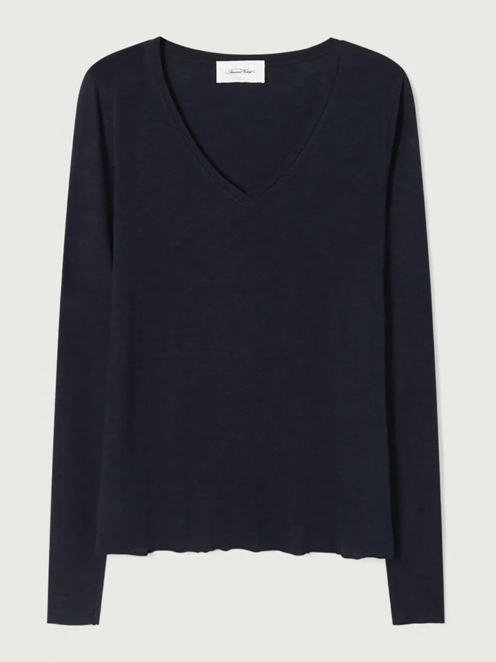 Jacksonville Long Sleeve V-neck Tee - BLACK