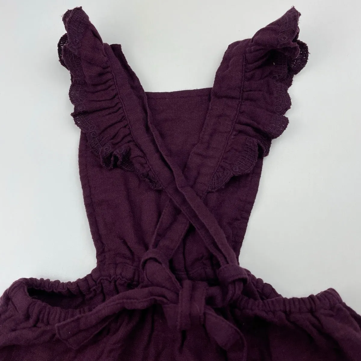 JAMIE KAY lightweight organic cotton overalls dress / pinafore, size 1, Pre-loved