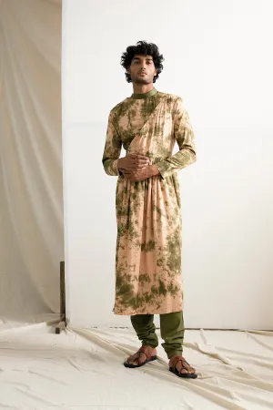 Kama - Tie and Dye Flared Manarkali with Churidar Set
