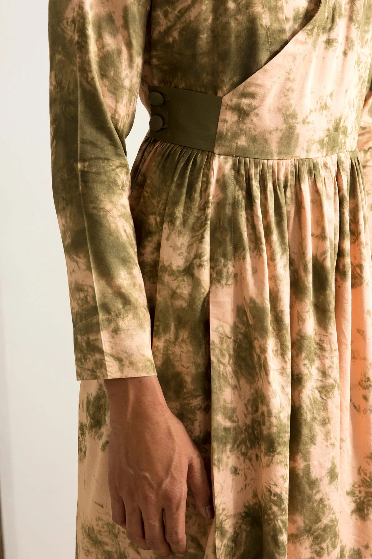 Kama - Tie and Dye Flared Manarkali with Churidar Set