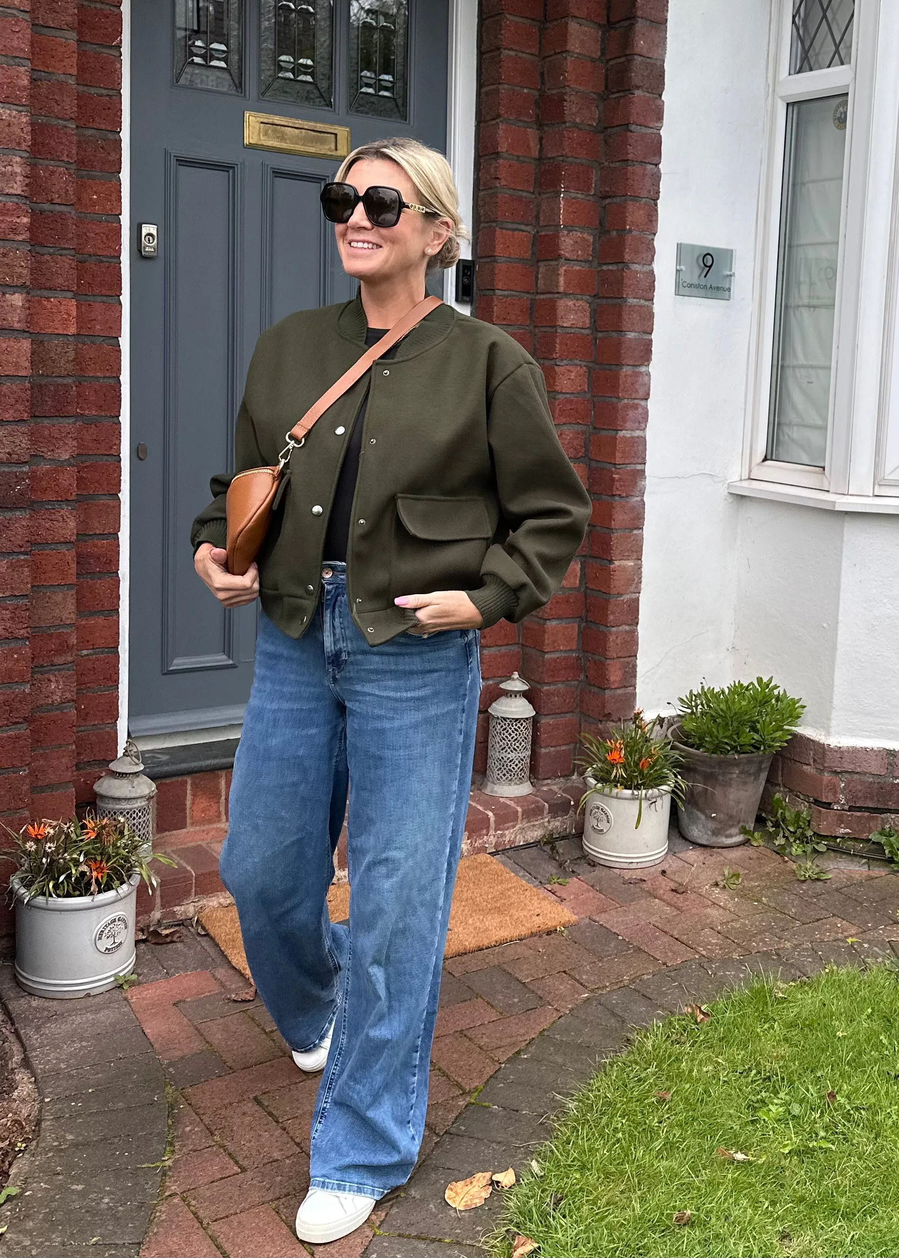 Khaki Brushed Bomber Jacket