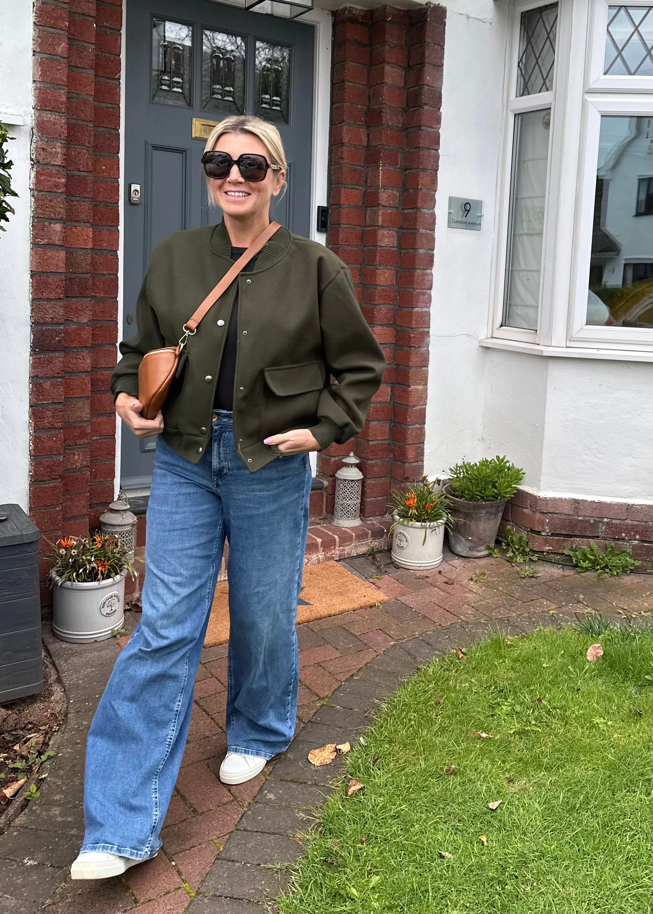 Khaki Brushed Bomber Jacket