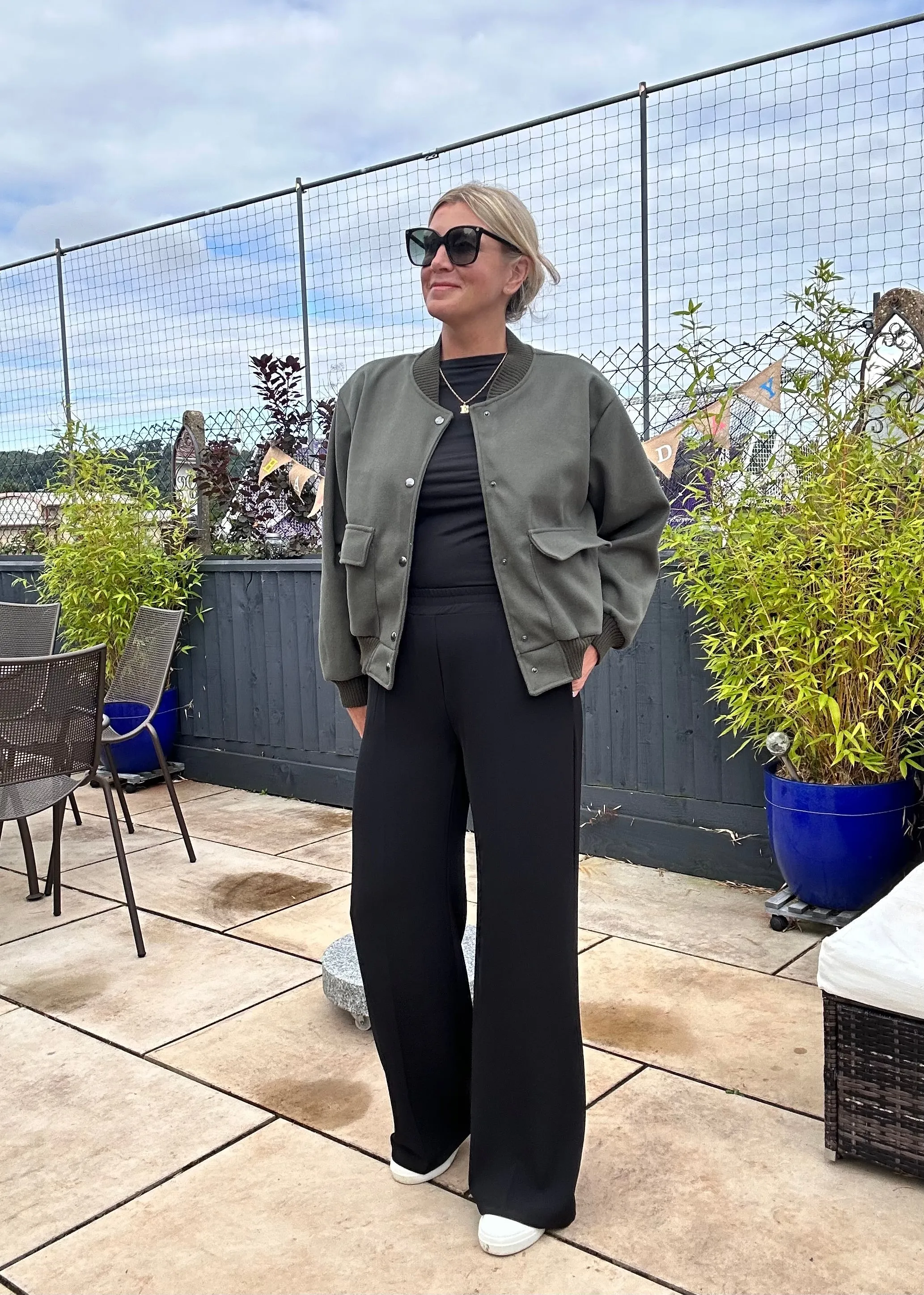 Khaki Brushed Bomber Jacket