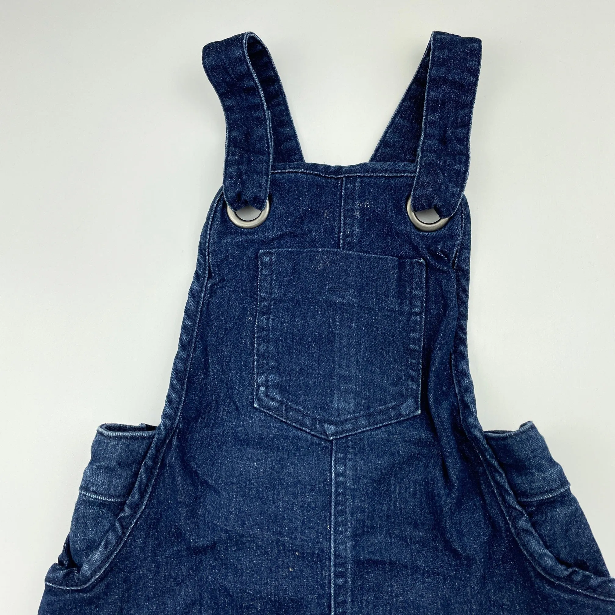 Kids & Co stretch denim overalls dress / pinafore, size 6, Pre-loved