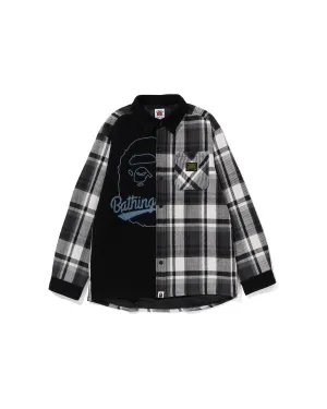 Kids BAPE Check Ape Head Shirt Jr