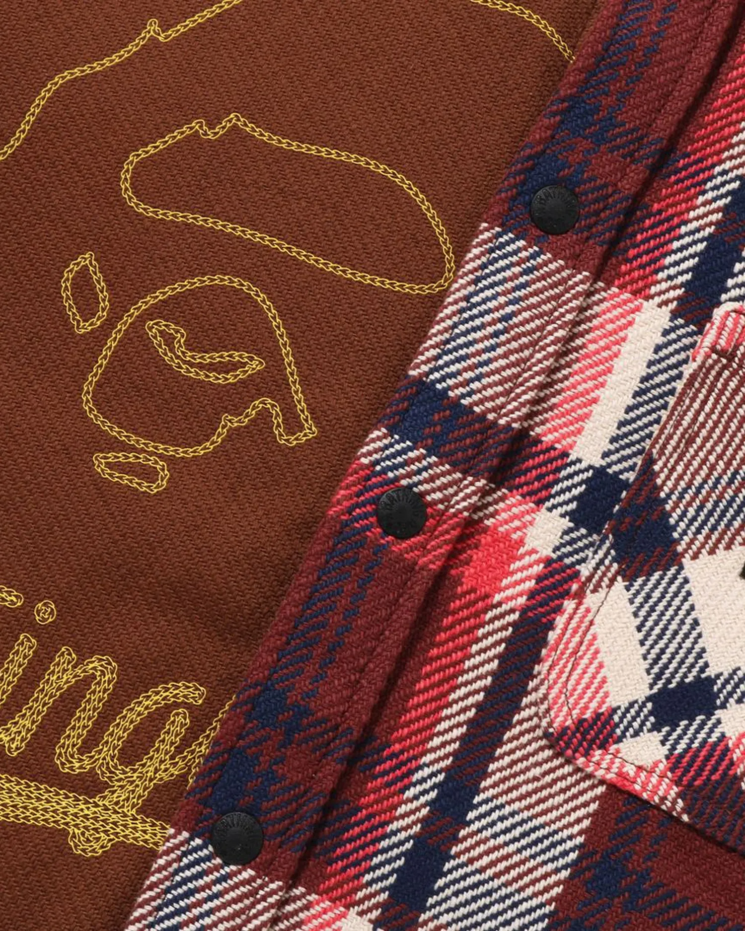 Kids BAPE Check Ape Head Shirt Jr