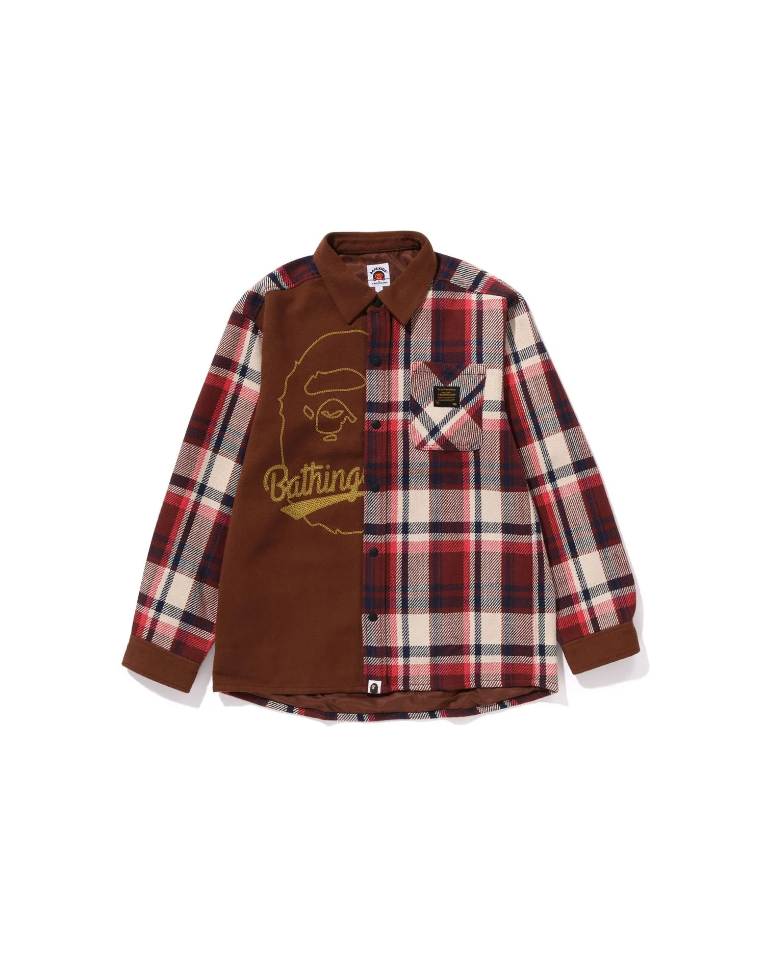 Kids BAPE Check Ape Head Shirt Jr