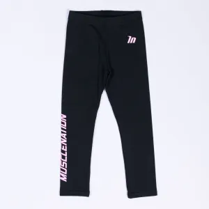 Kids MN Leggings - Black with Pink