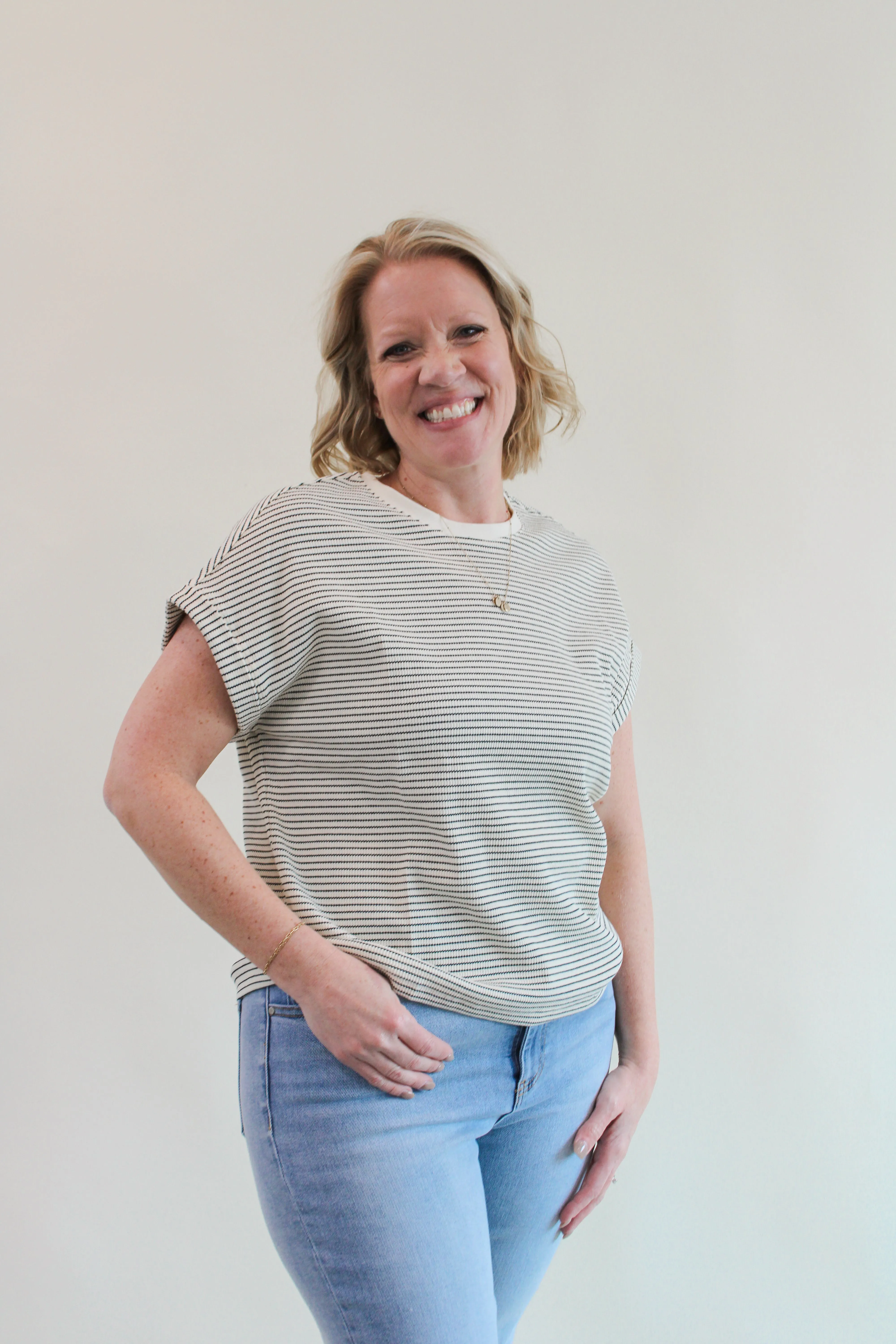 KINSEY ROLLED-UP CUFF TOP