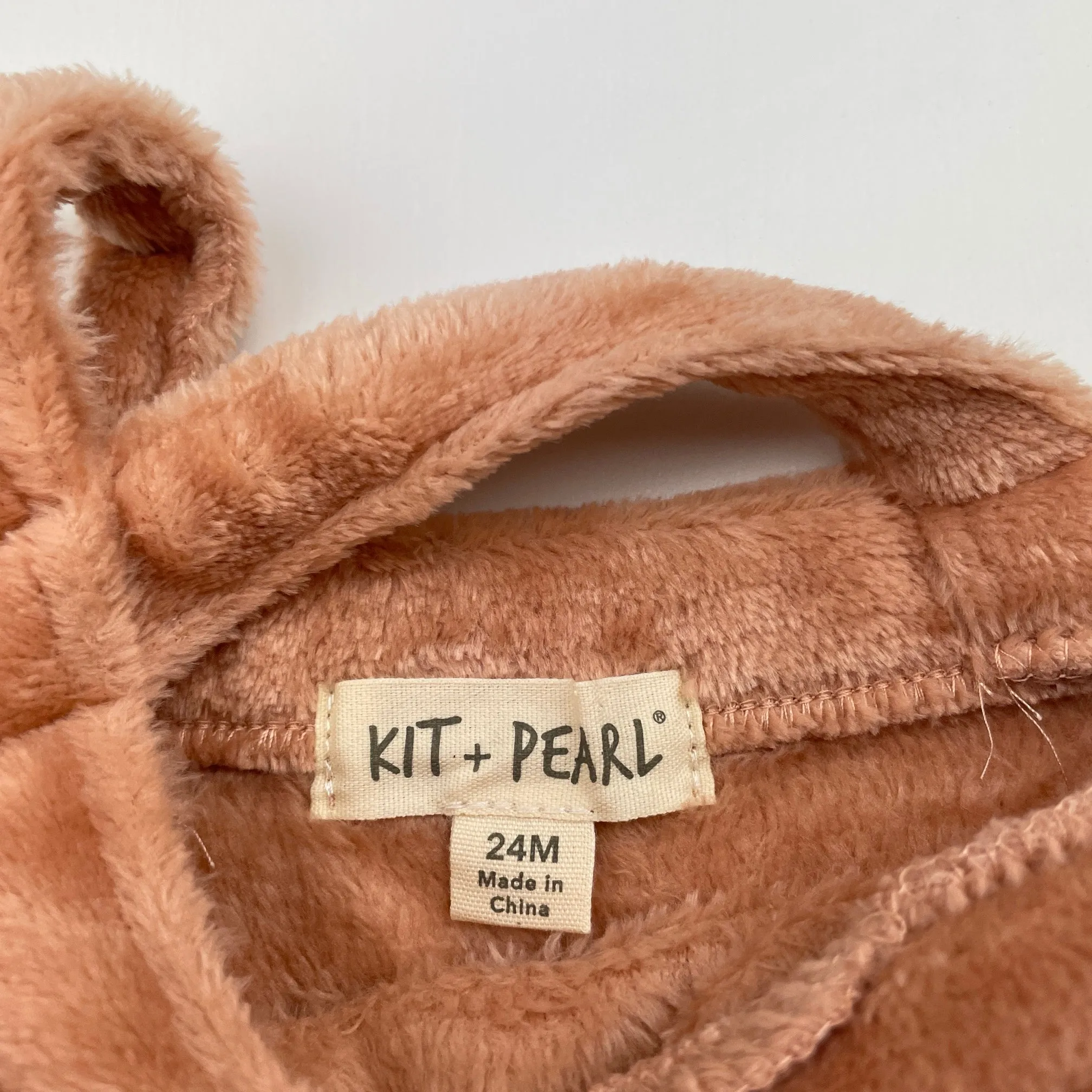 KIT   PEARL soft fleece overalls dress / pinafore, size 2, Pre-loved